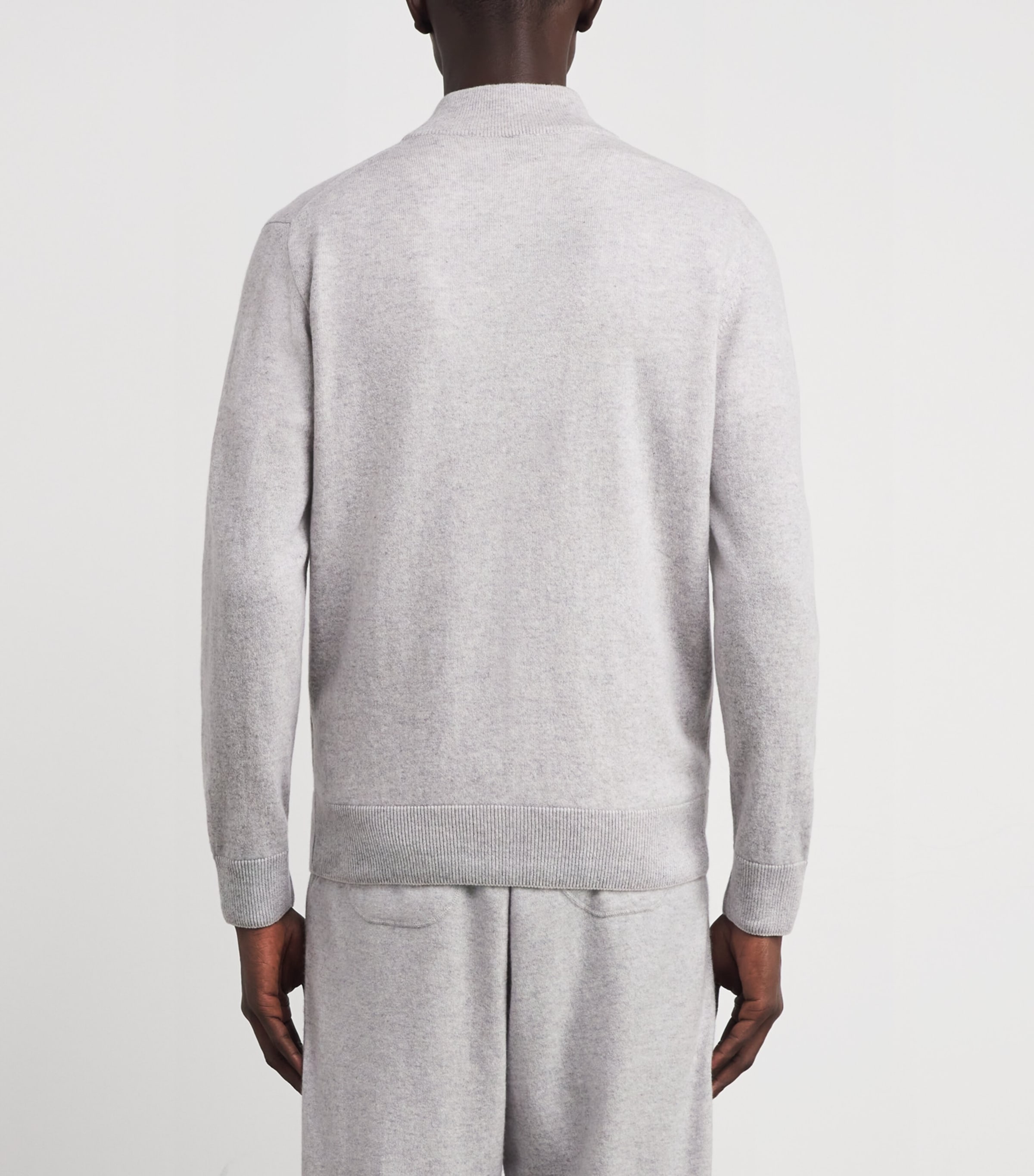 Cashmere Zip-Up Sweater GRIGIO CHIARO E SABB Image 4