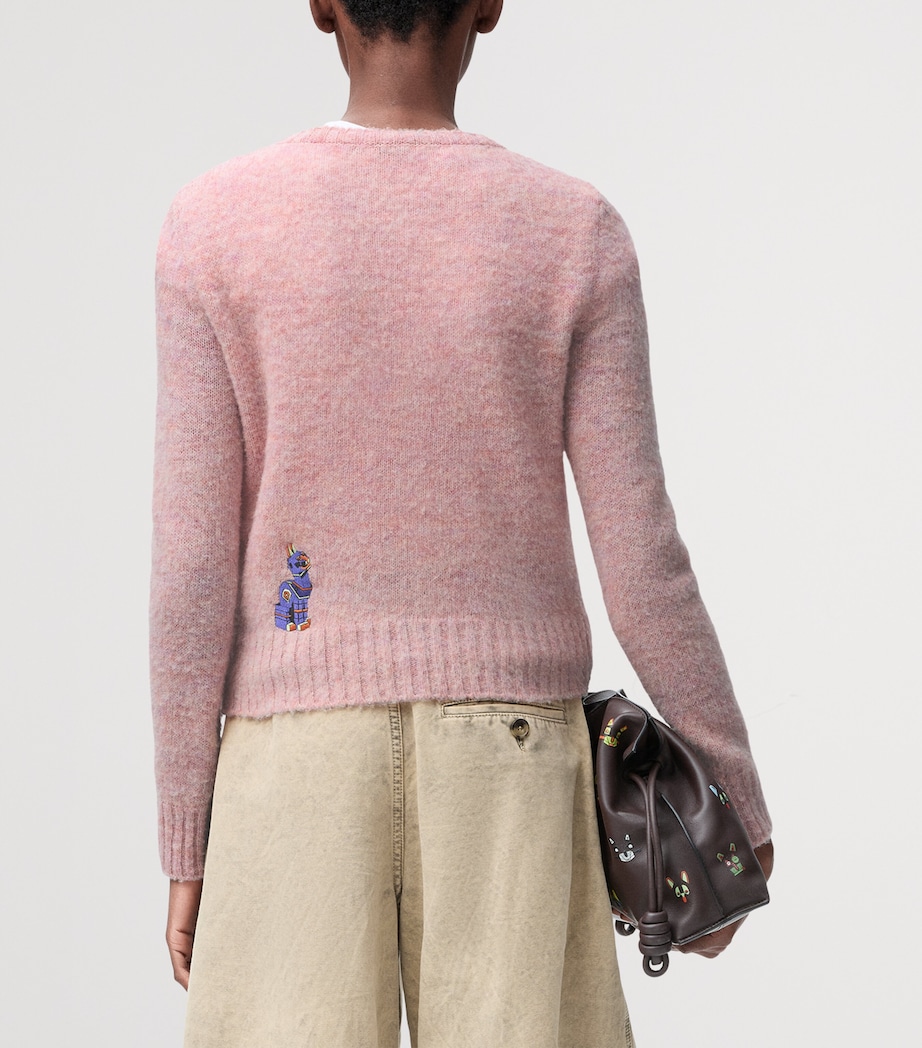 x Louis Wain Wool Futurist Cats Sweater PINK Image 4