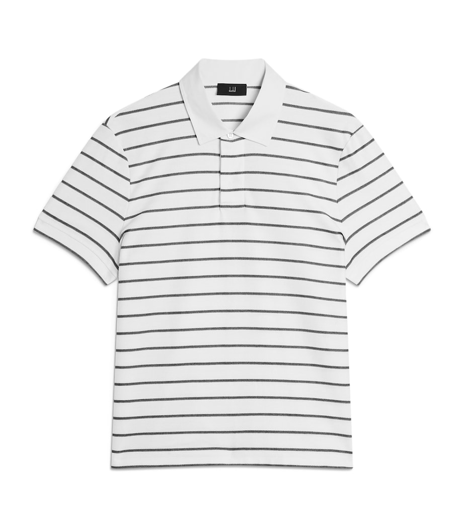 Dunhill Mens Stripe Polo Shirt Brown Image 1