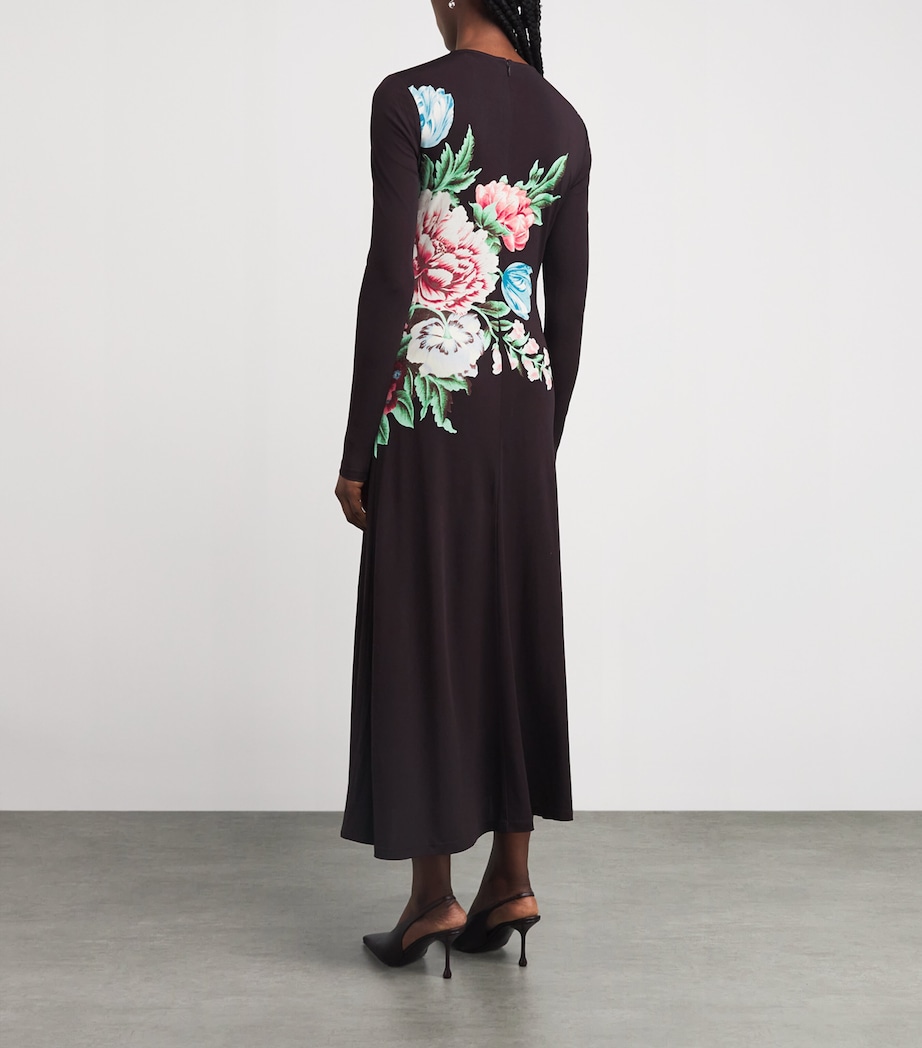 Jersey Floral Midi Dress 200 BROWN FLORAL Image 3