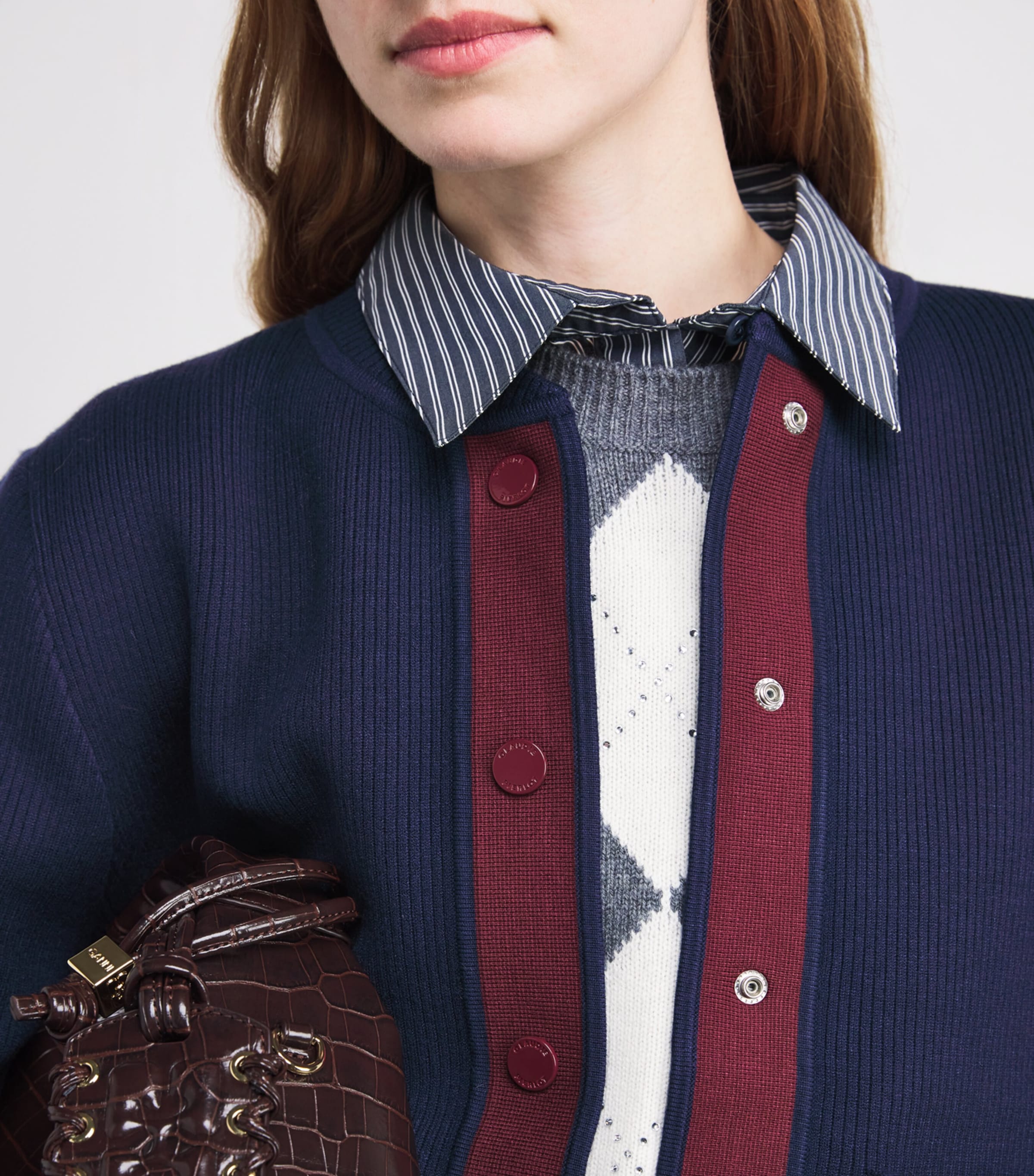 Two-Tone Cardigan DUAL-COLOR Image 6