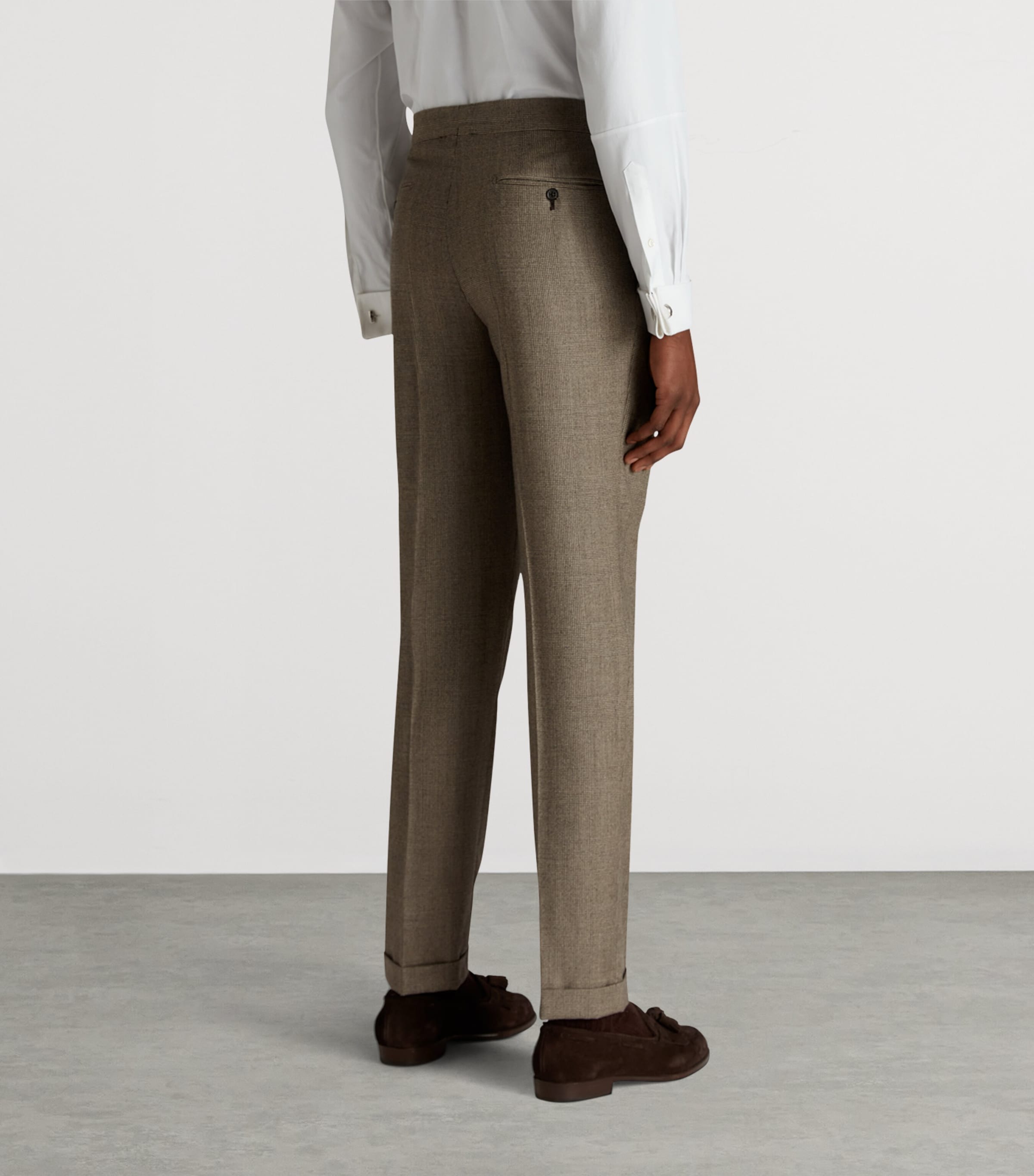 Wool Glen Check Trousers 293SOFT BROWN Image 4
