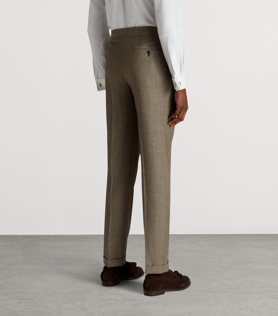 Wool Glen Check Trousers 293SOFT BROWN Image 4