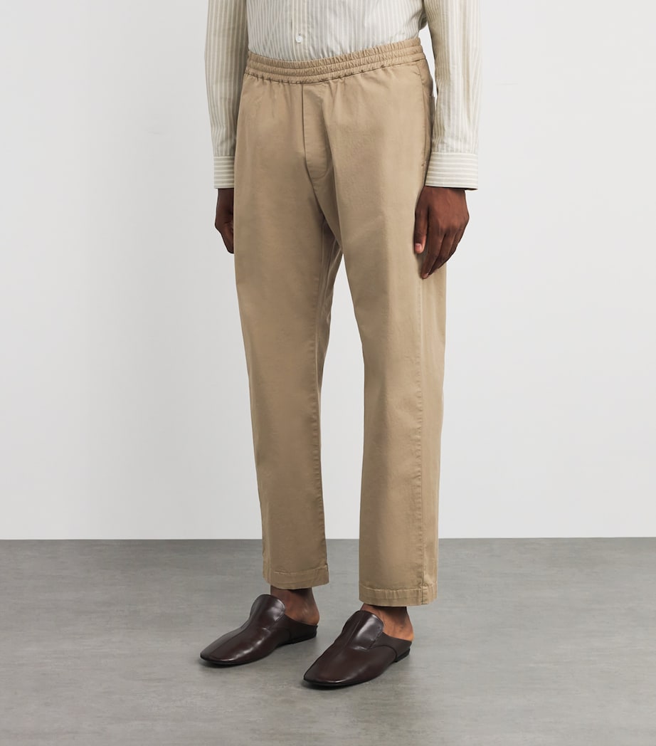 Cotton Stretch Drawstring Trousers 248 TAN Image 3