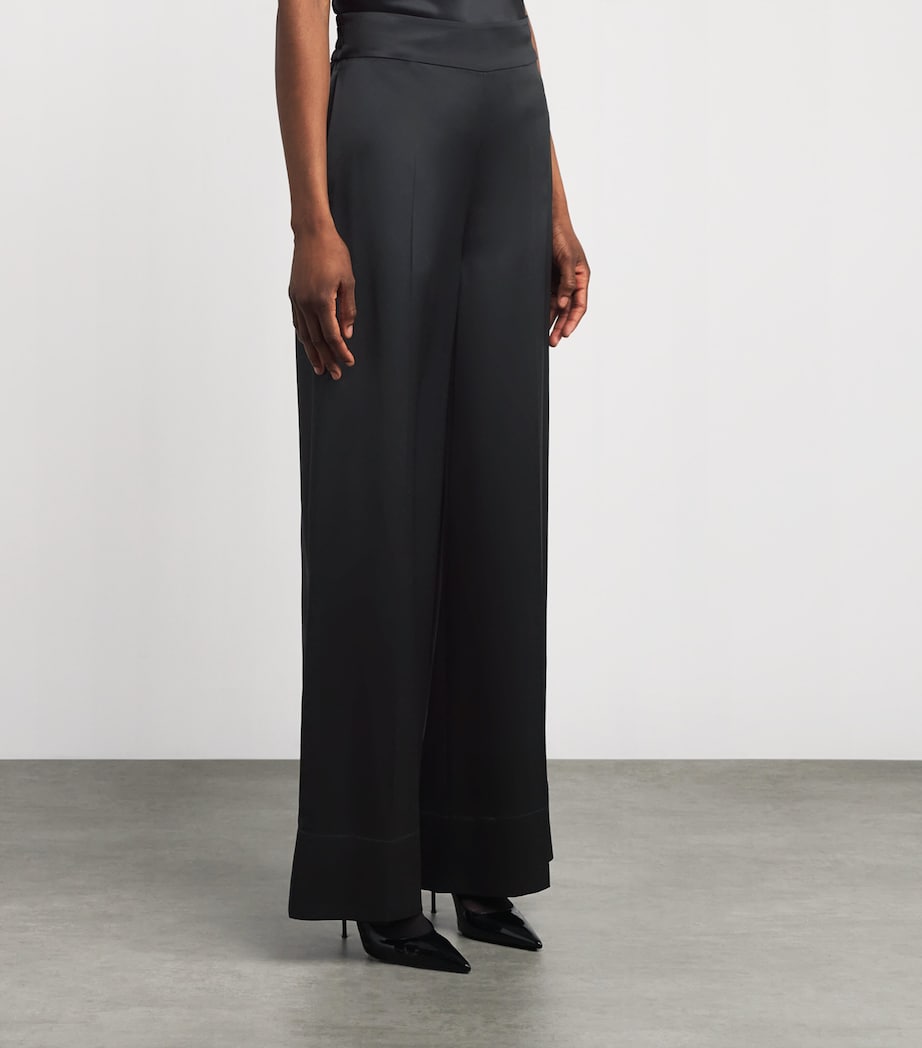 Satin Dijon Tailored Trousers BLACK Image 3