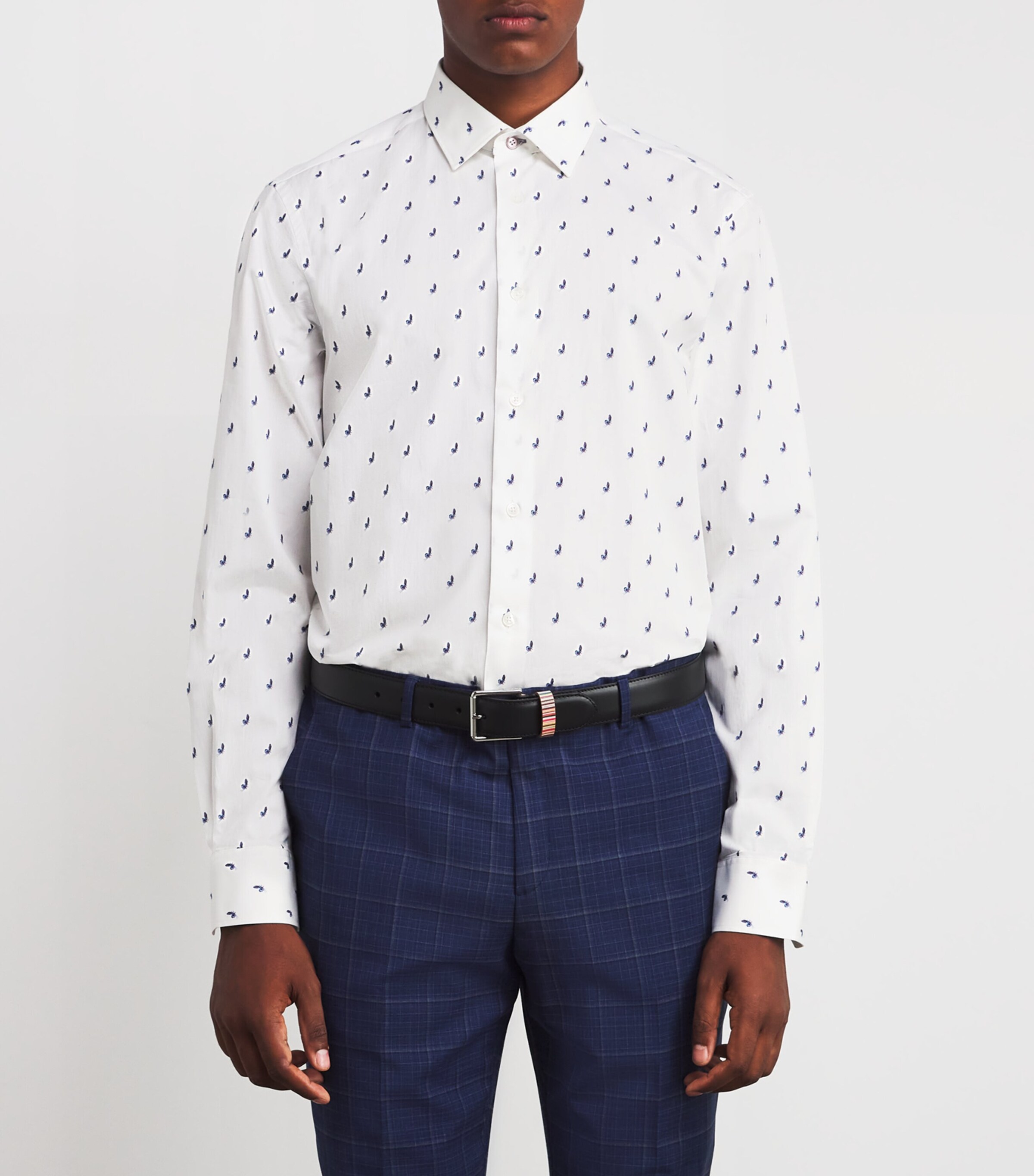 Butterfly Print Tailored-Fit Shirt 01_WHITE Image 3