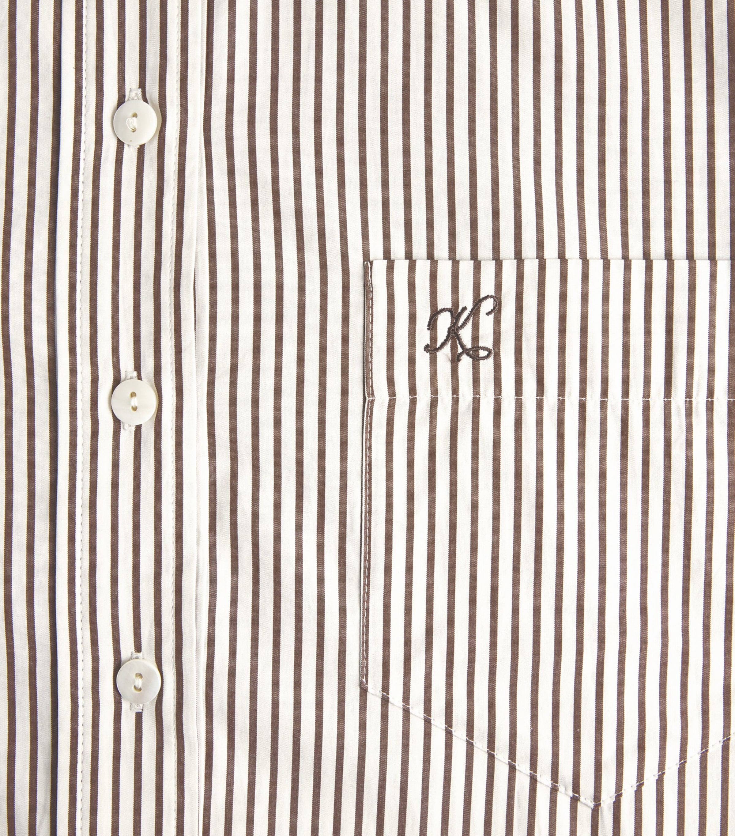 Suzie Kondi Womens Cotton Poplin Stripe Kappa Shirt Truffle Stripe Image 6