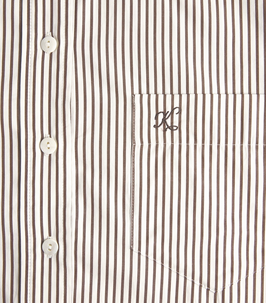 Suzie Kondi Womens Cotton Poplin Stripe Kappa Shirt Truffle Stripe Image 6