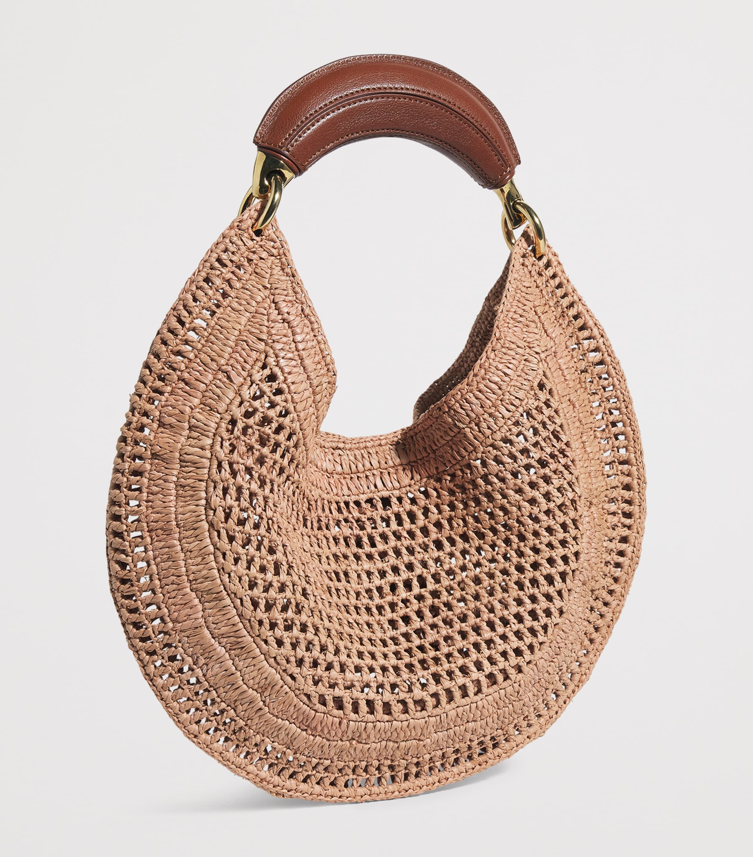 Chloé Raffia Summer Banana Shoulder Bag Summery Beige Image 3