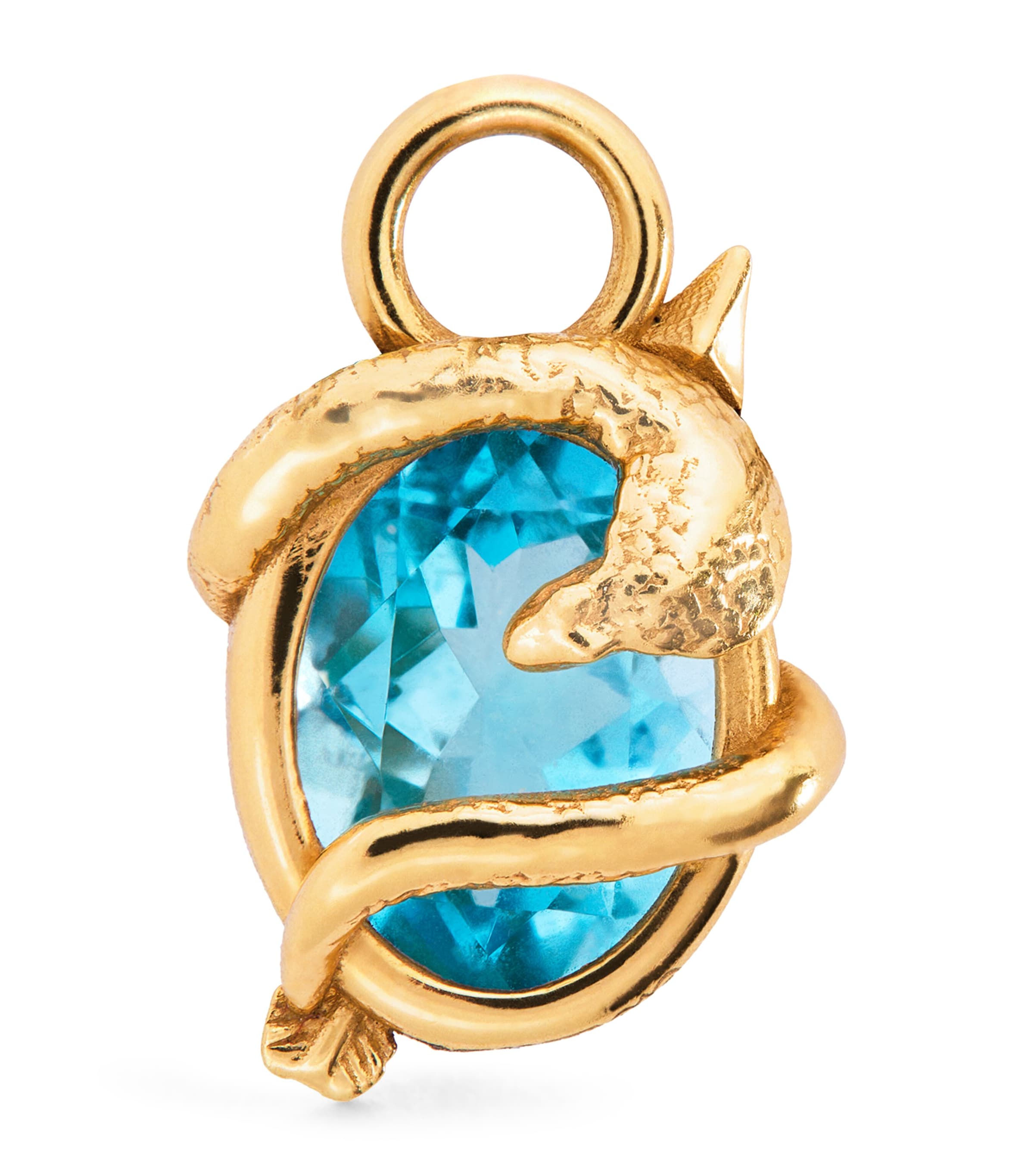 Katarina Tarazi Yellow Gold And Swiss Blue Topaz Ra Sagittarius Ear Charm