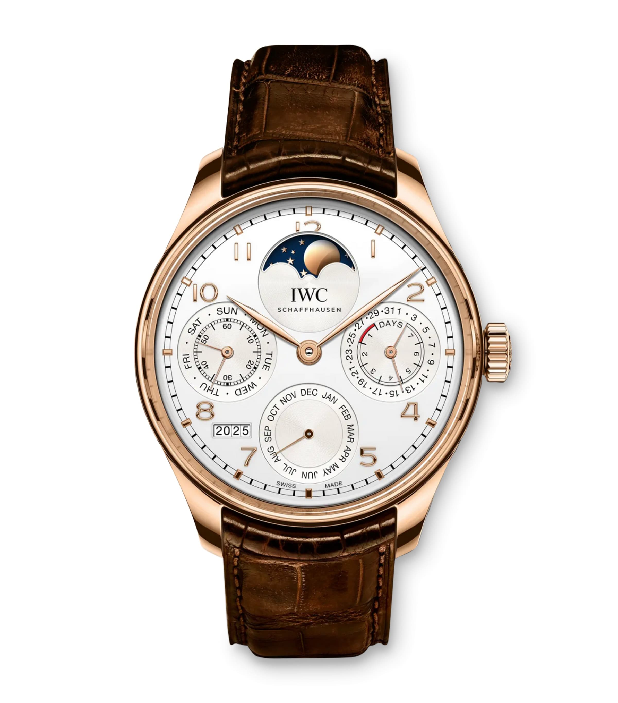 Yellow Gold Portugieser Perpetual Calendar Watch 44mm SILVER Image 1