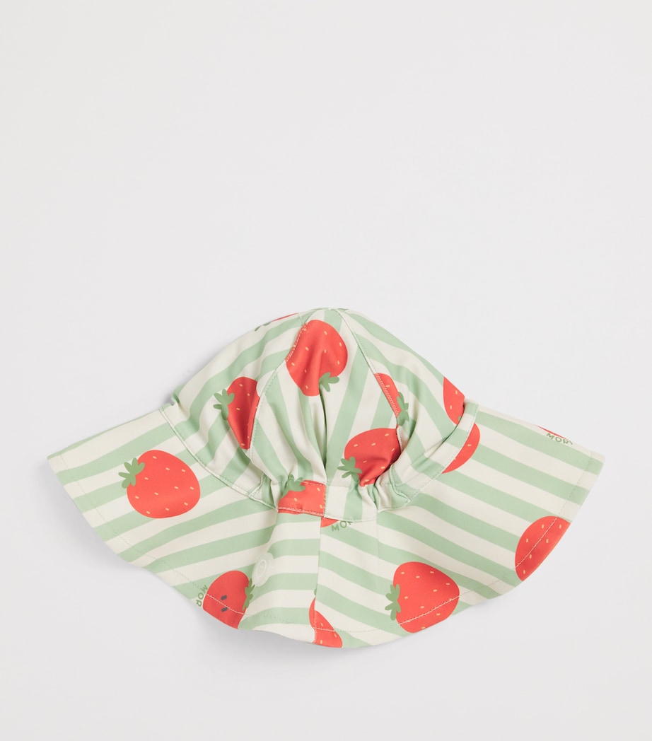 MORI Strawberry Stripe Swim Bucket Hat (6-12 Months) Strwbry & Grn Stripe Image 2