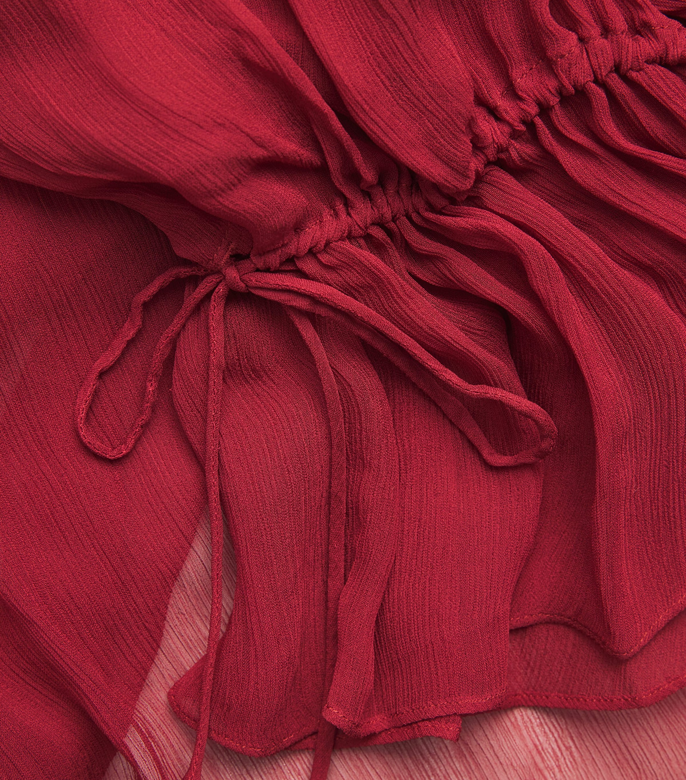 Chiffon Roux Mini Dress POMEGRANATE Image 5