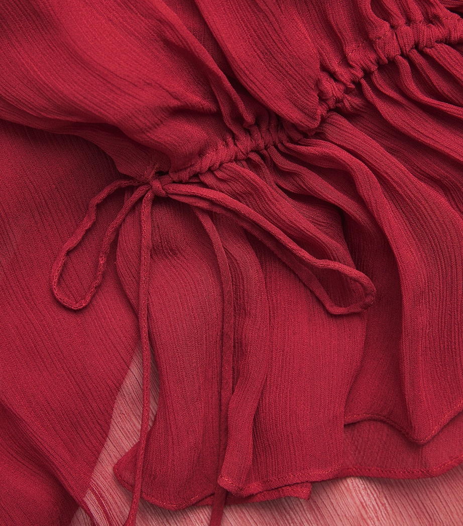 Chiffon Roux Mini Dress POMEGRANATE Image 5