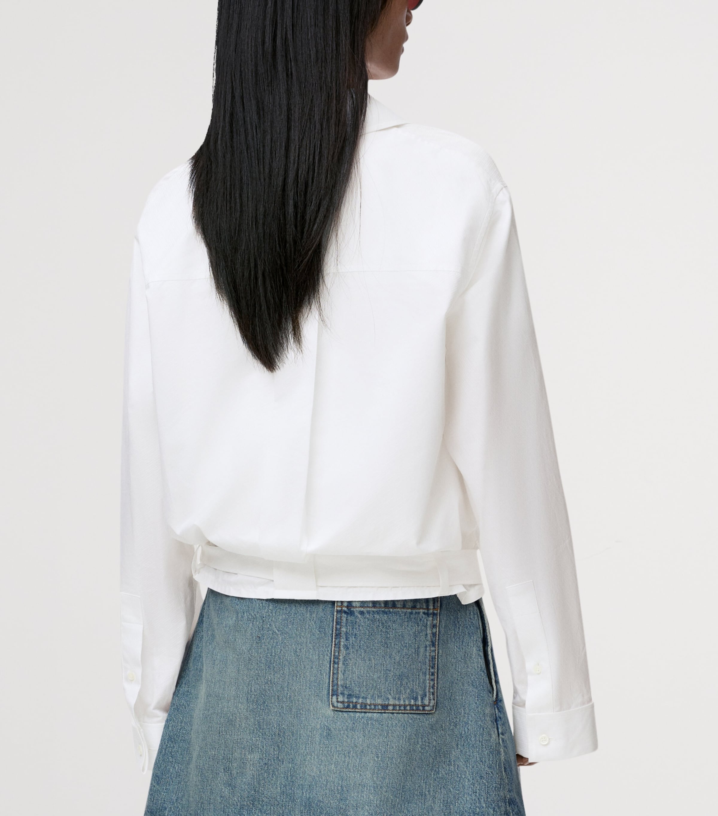 Cotton Asymmetric Shirt WHITE Image 4