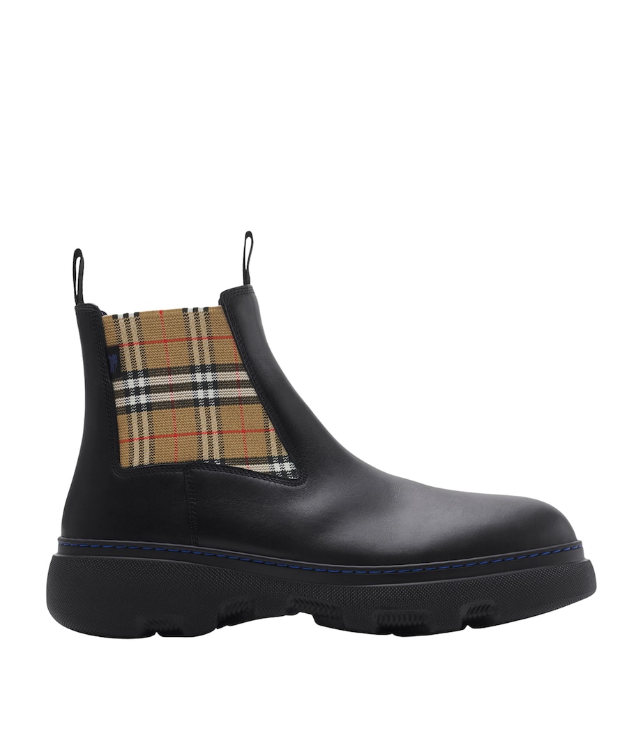 Leather Creeper Chelsea Boots BLACK/SAND IP CHECK Image 1