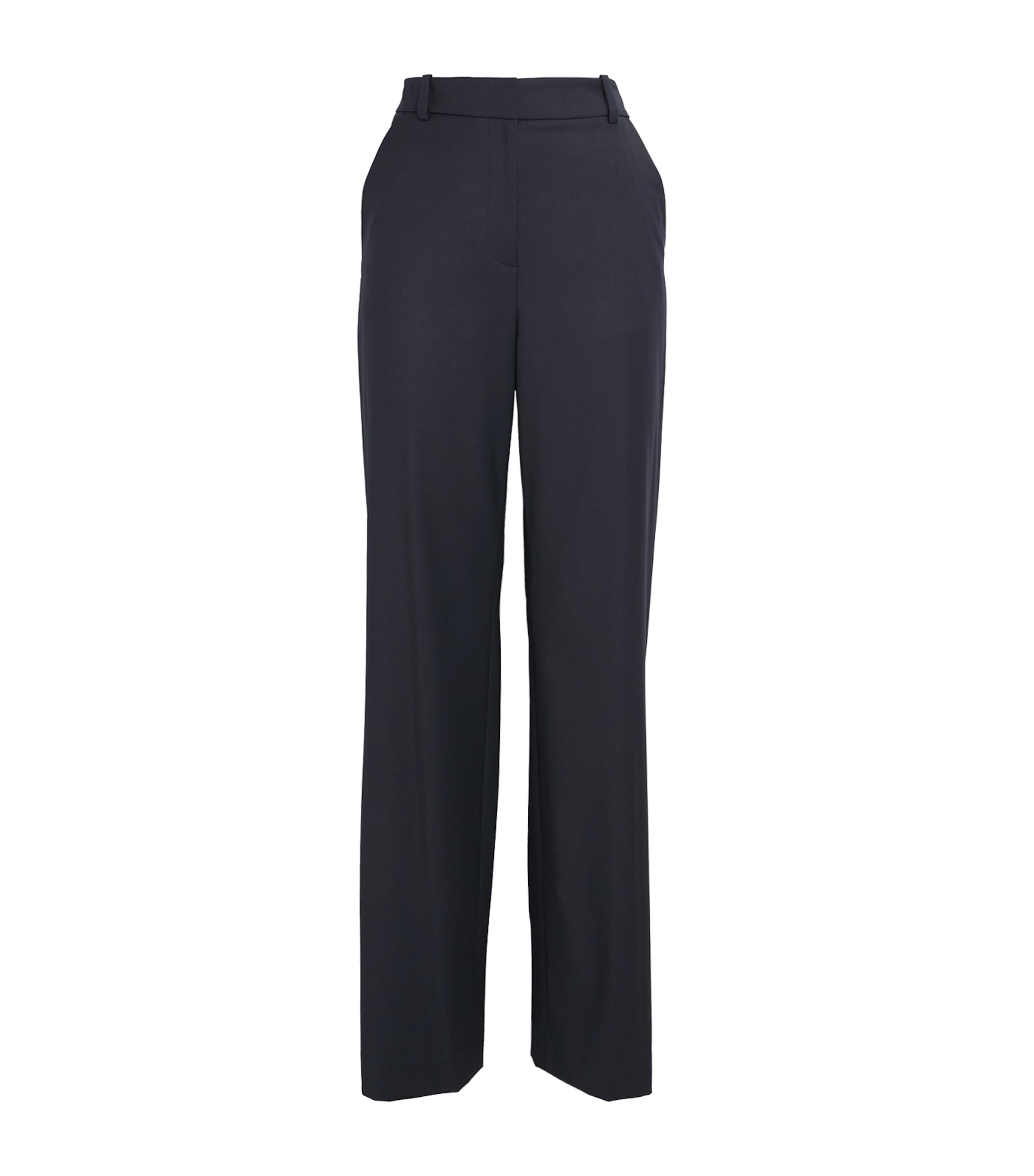 Veronica Beard Wool-blend Eaton Straight Trousers In Blue
