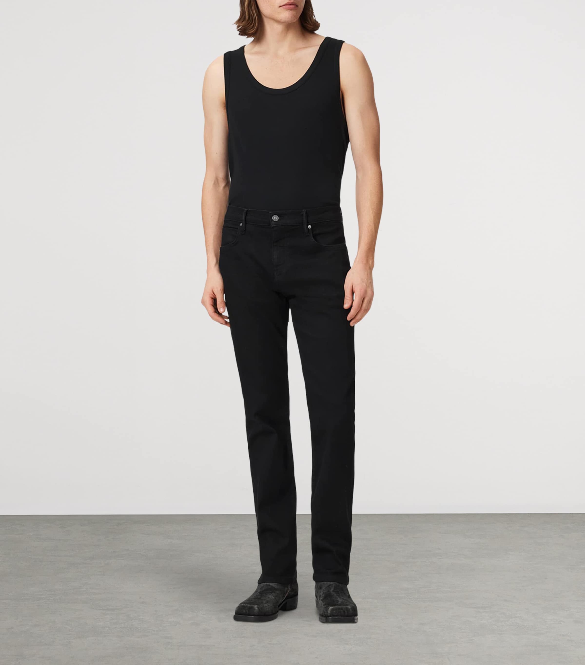 AllSaints Mens Sid Ultra Skinny Jeans Jet Black Image 5