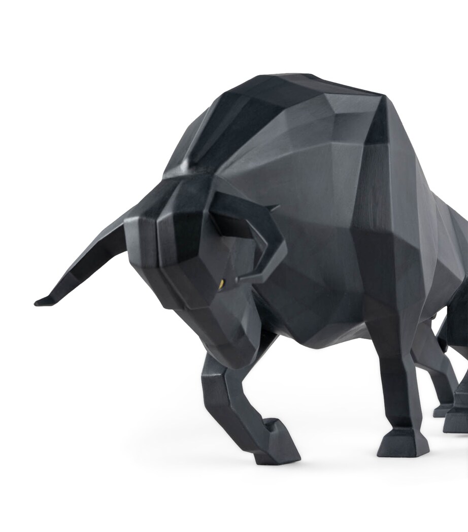 Porcelain Bull Sculpture BLACK Image 5