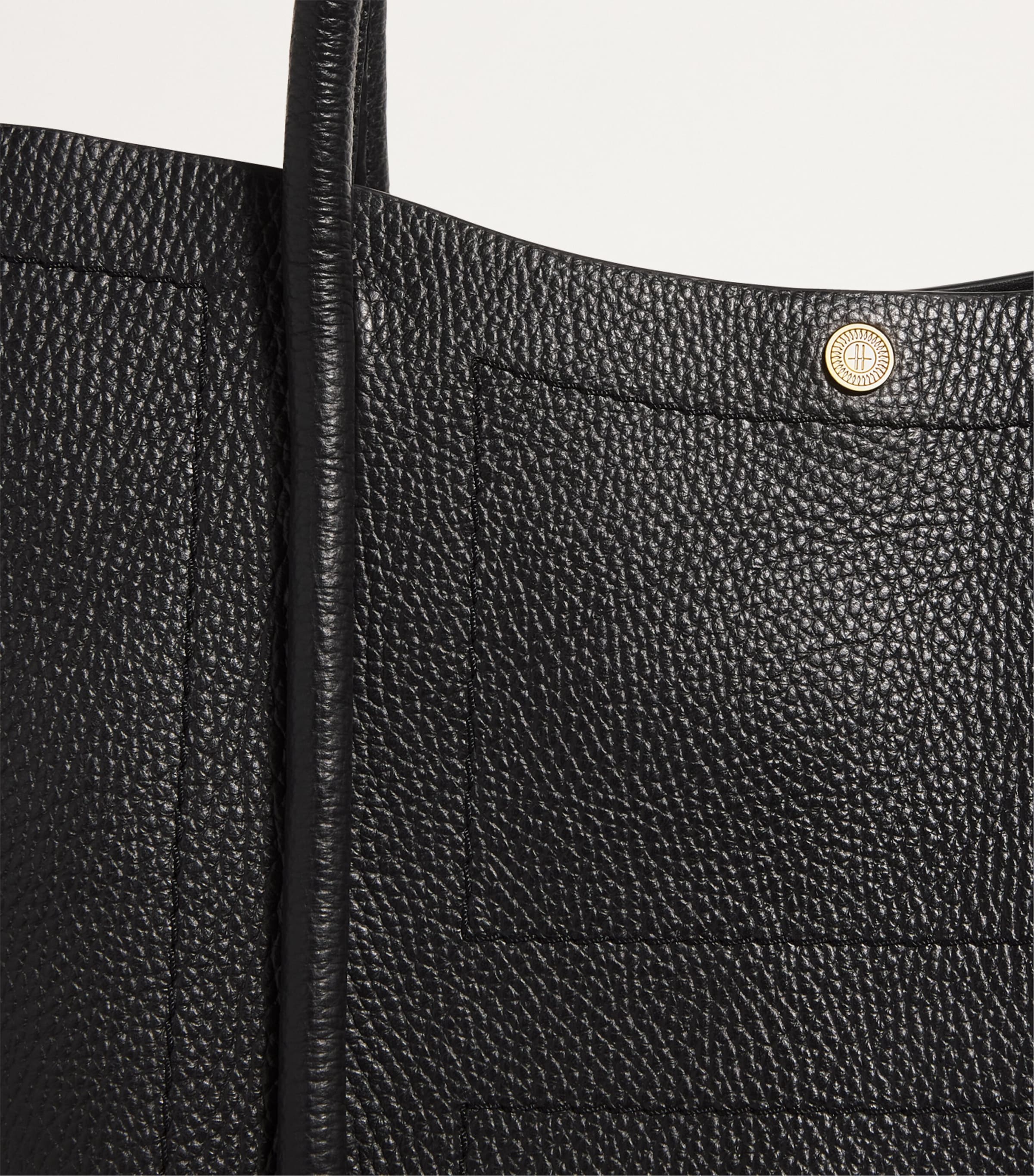 Large Leather Rope Tote Bag BLACK Image 6