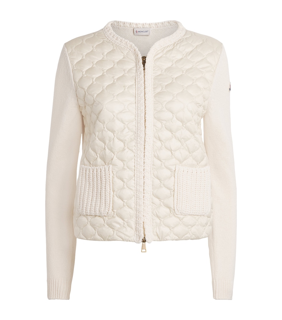 Moncler Womens Quilted Down Cardigan Image 1