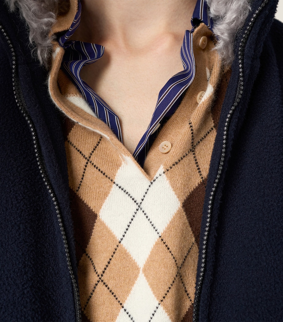 Cashmere Argyle Polo Sweater F0040 Image 4