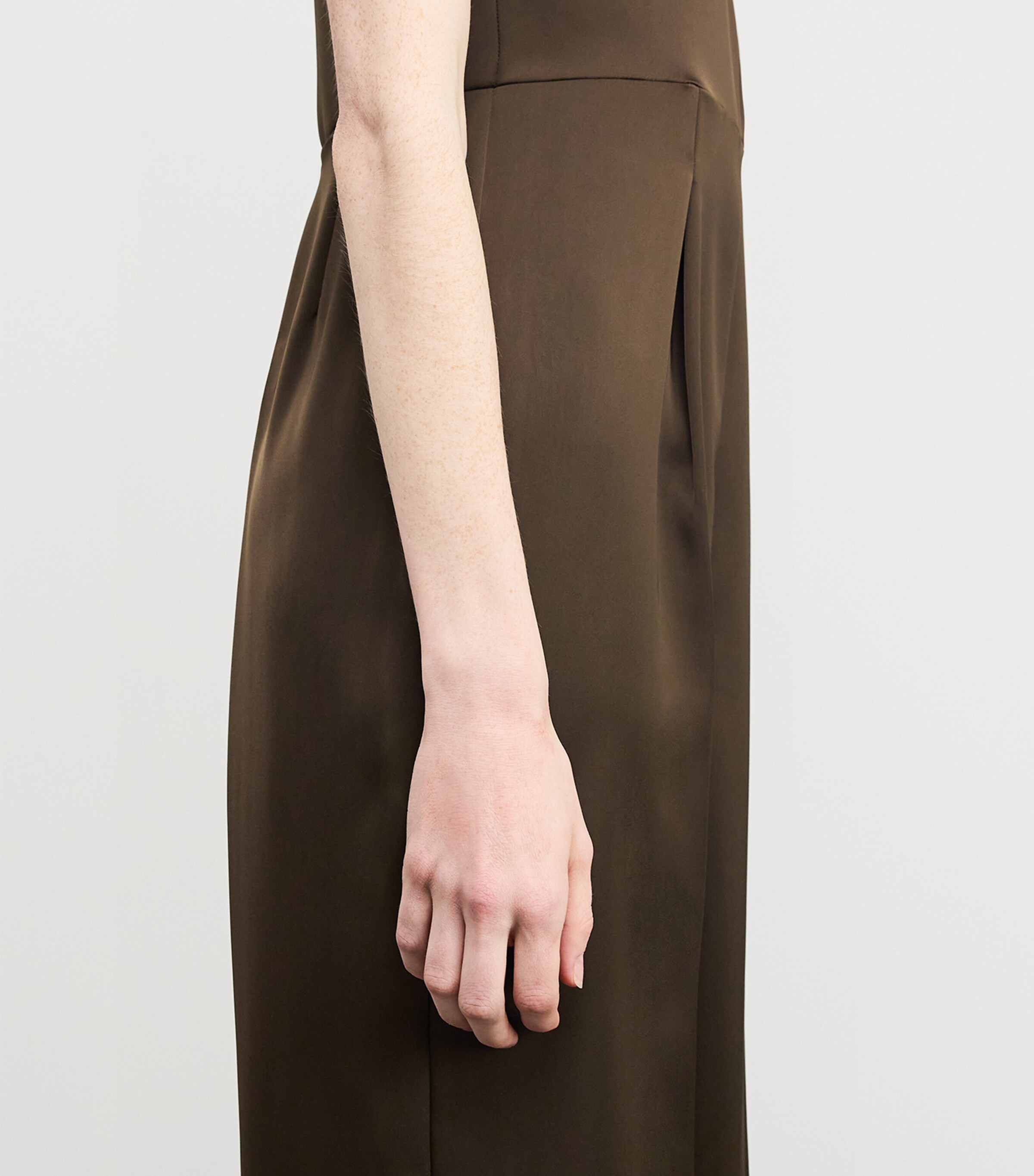Satin Halterneck Jumpsuit COFFEE Image 4