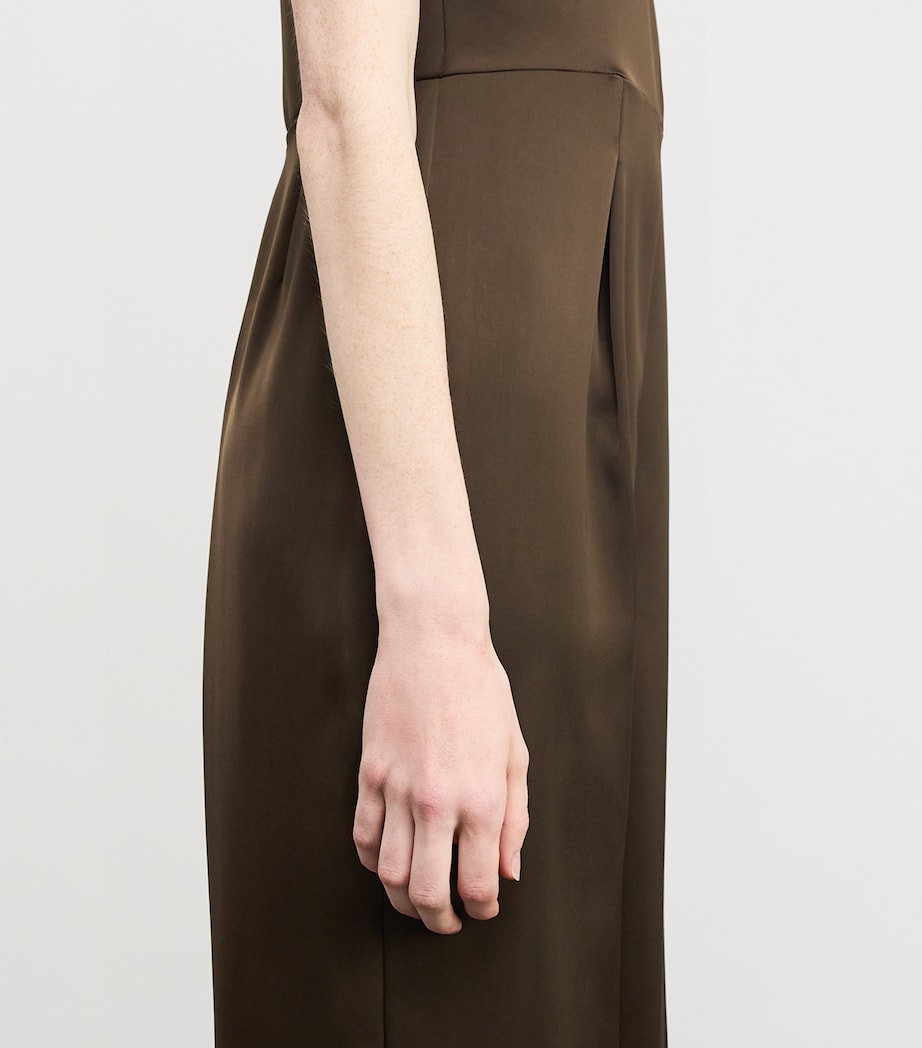 Satin Halterneck Jumpsuit COFFEE Image 4