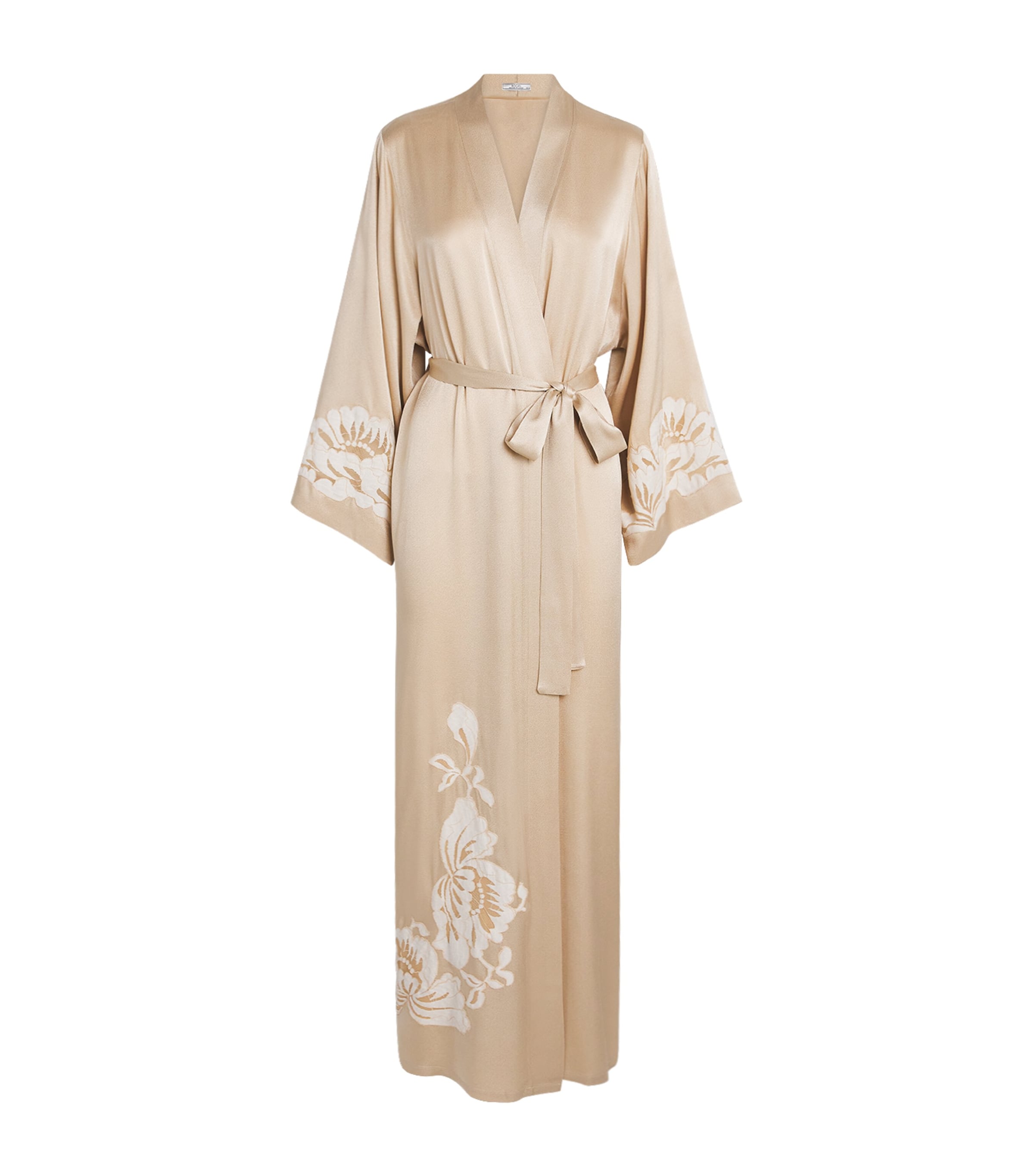 Bocan Womens Satin Embellished Dalia Robe (XS/S) Beige Image 1