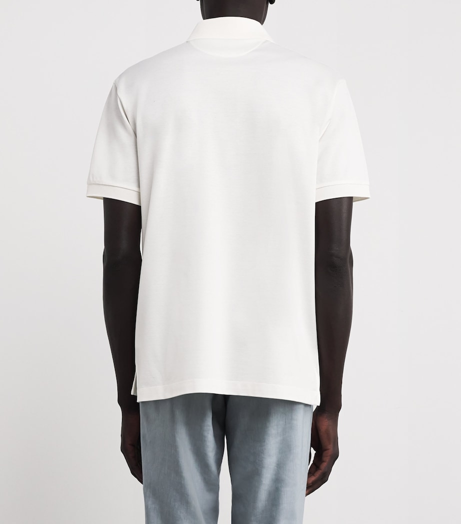 Cotton Signature Stripe Polo Shirt 01_WHITE Image 4