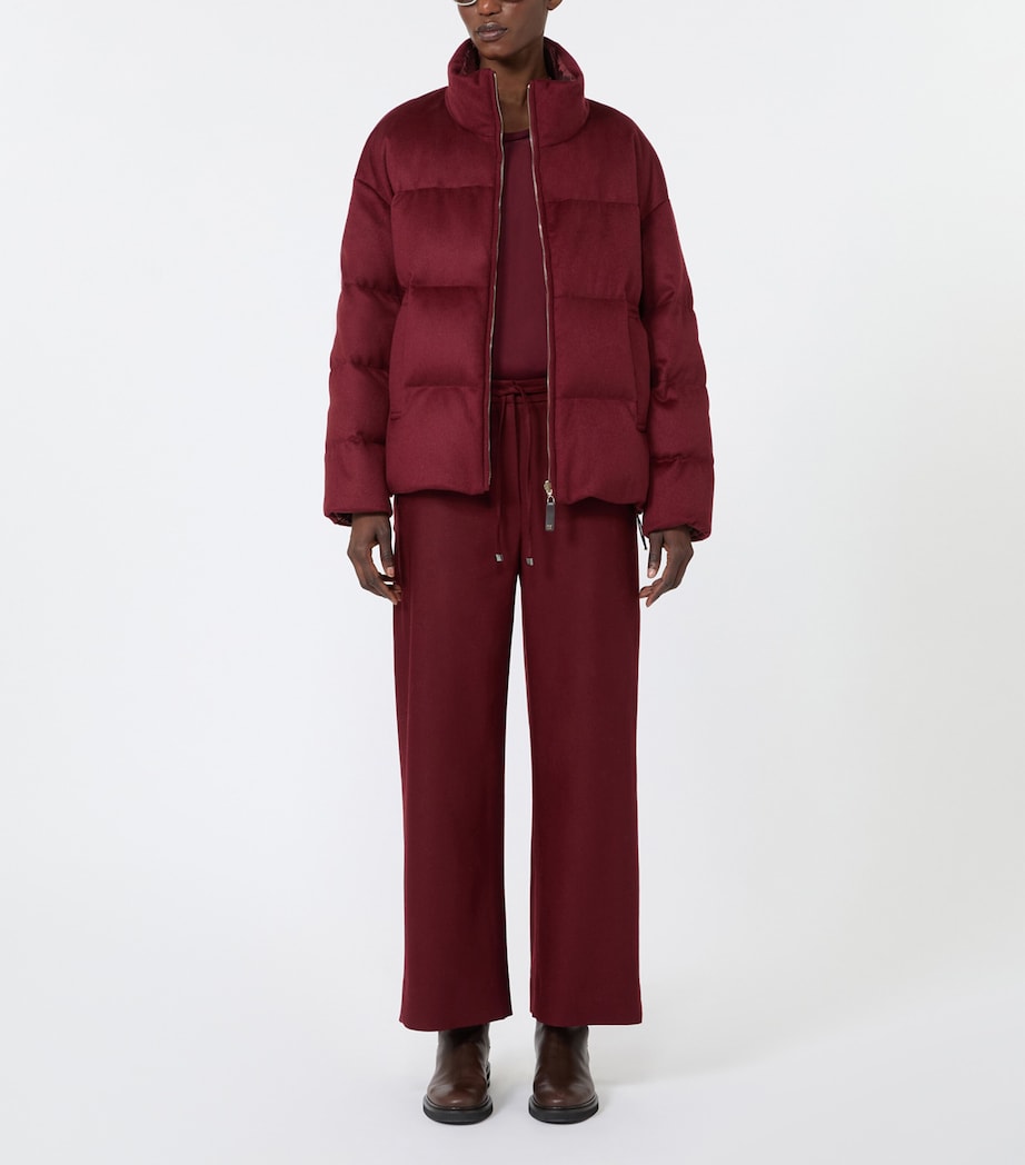 Max Mara Womens Cashmere Reversible Puffer Jacket Bordeaux Image 2