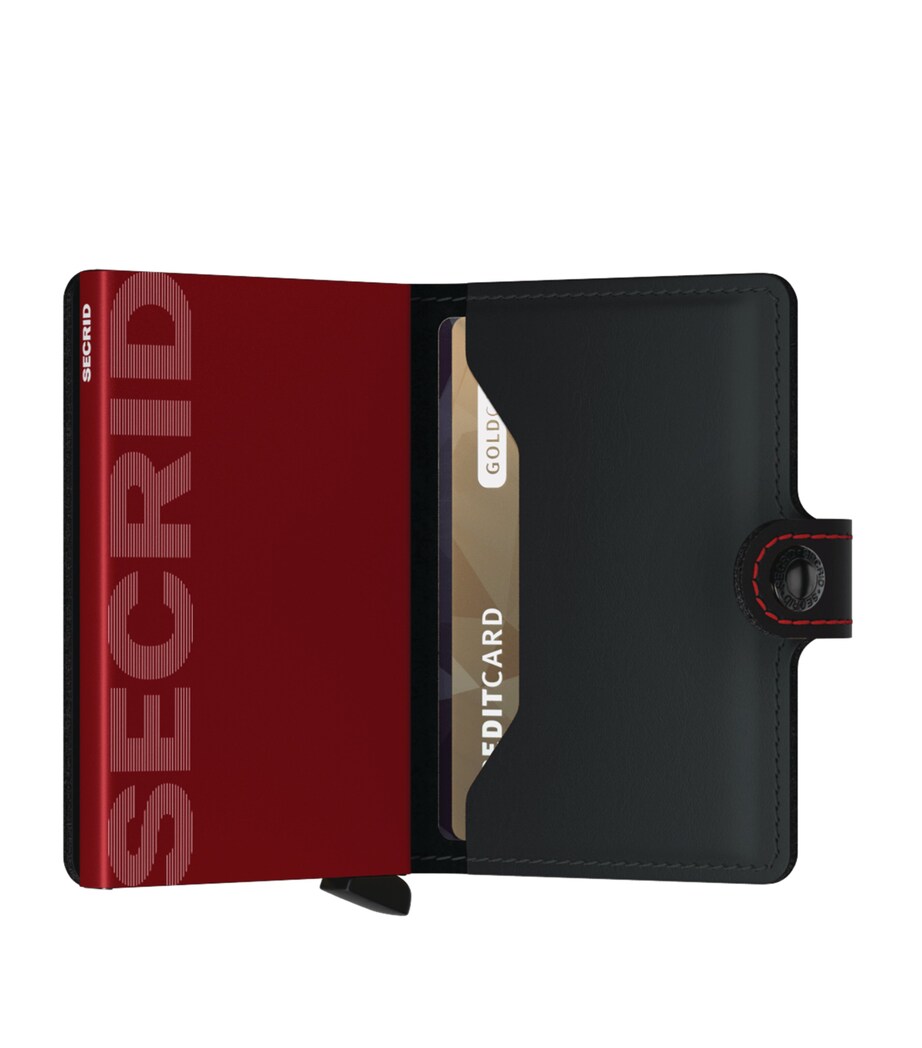 Matte Leather Miniwallet BLK/RED Image 6
