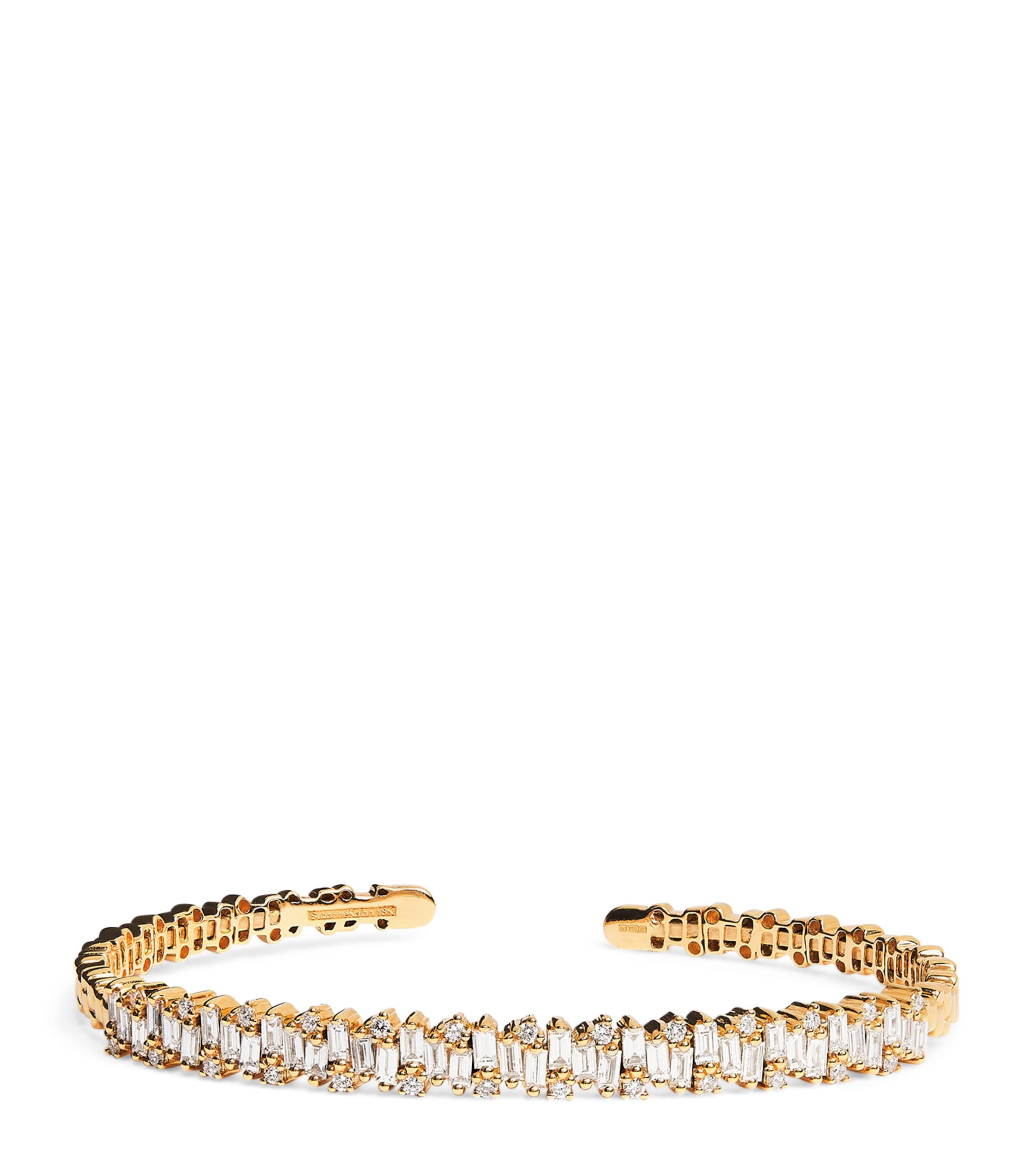 Suzanne Kalan Yellow Gold and Diamond Classic Shimmer Bangle Yg/wd Image 1