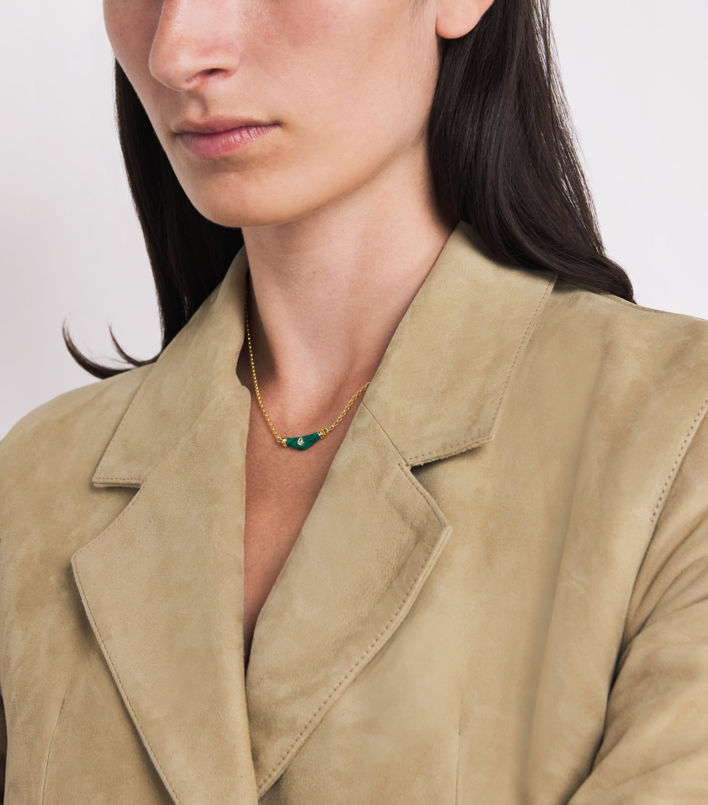 Yellow Gold, Diamond and Malachite Karma N*93 Necklace YELLOW GOLD Image 2