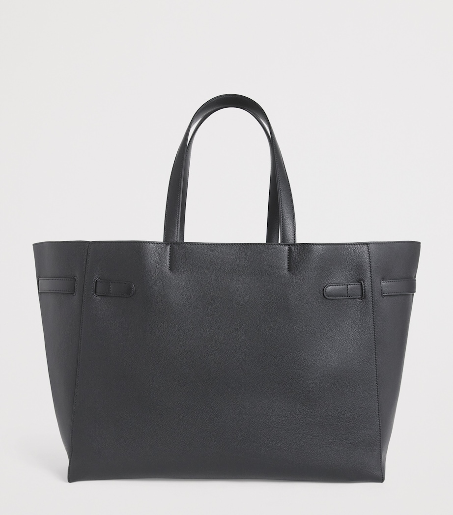 Thom Browne Leather Cabas Tote Bag Black Image 3