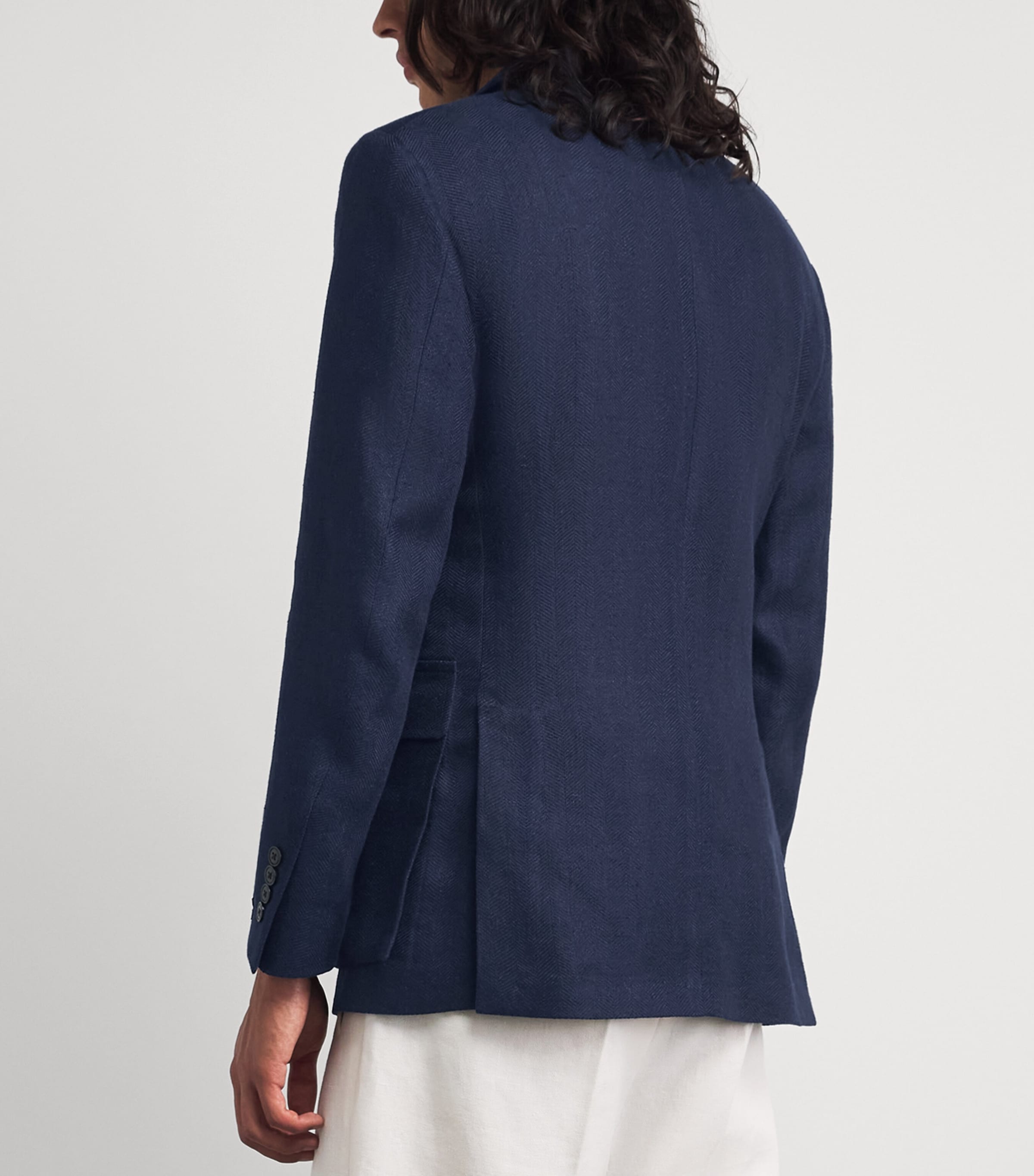Polo Ralph Lauren Mens Wool Herringbone RL67 Blazer Navy Image 5