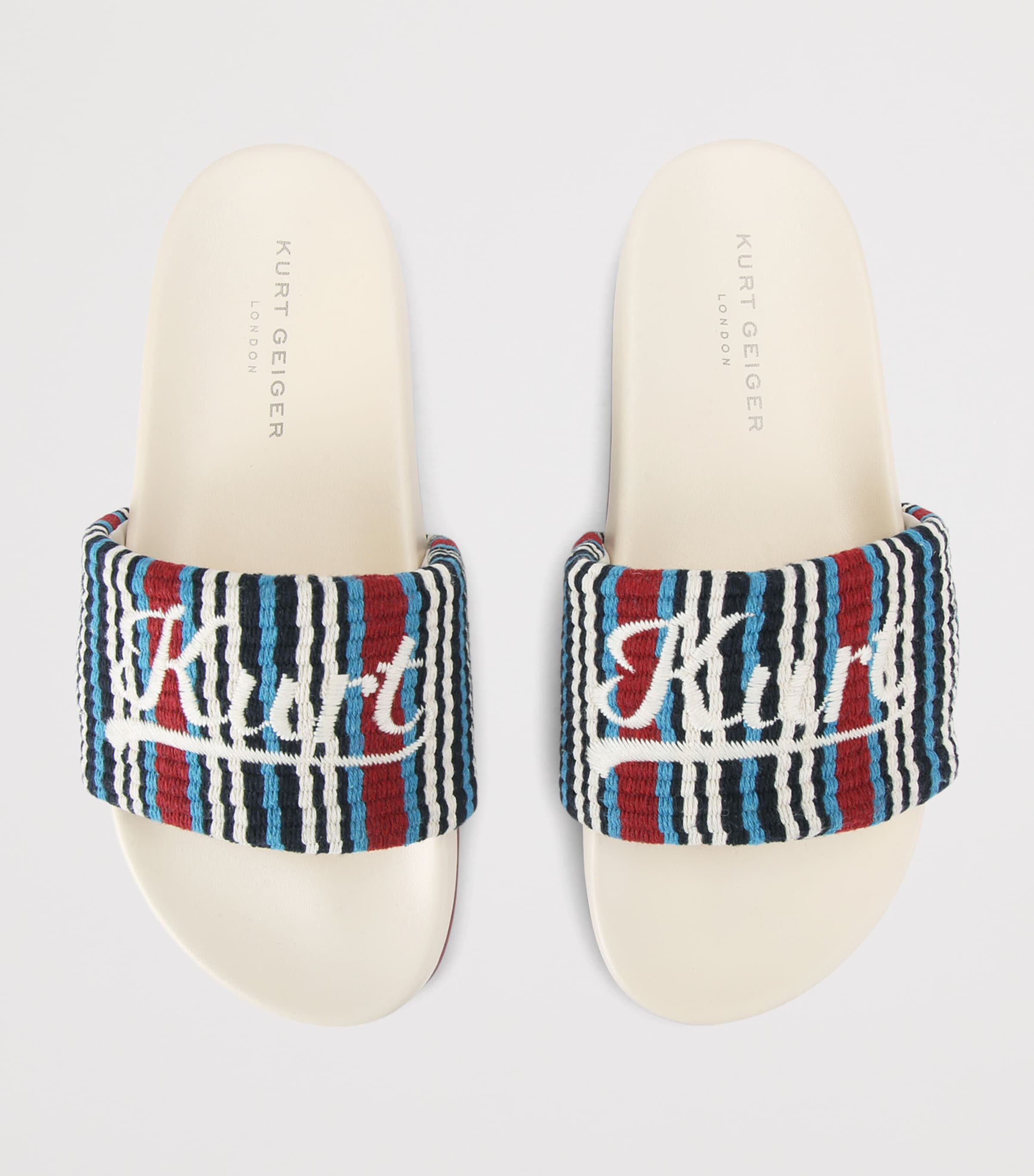 Kurt Geiger London Logo Script Slides Red Comb Image 3