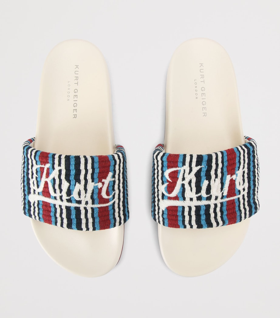 Kurt Geiger London Logo Script Slides Red Comb Image 3