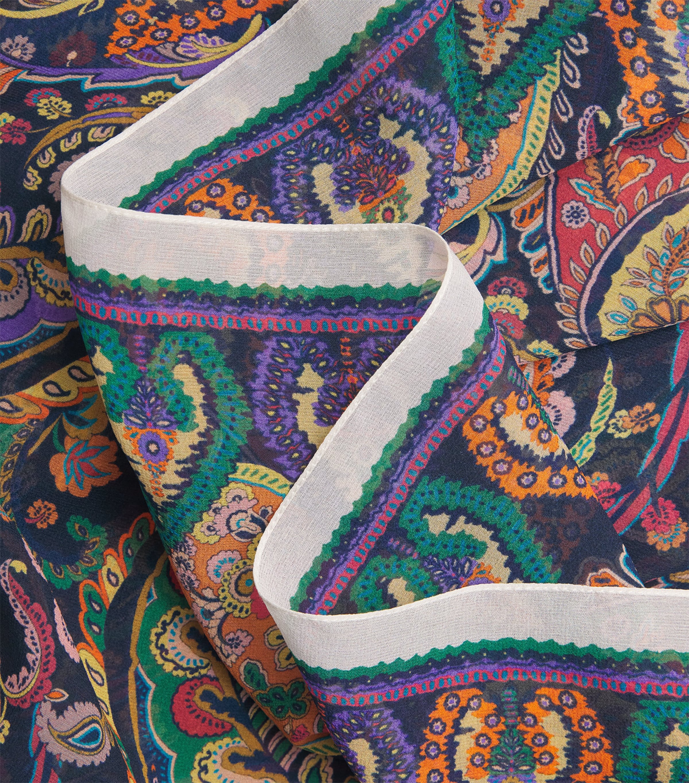 Silk Paisley Cape Blouse X0883 Image 5