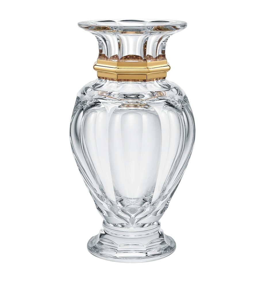 Large Harcourt Balustre Clear & Gold Vase (32 cm) CLEAR Image 1