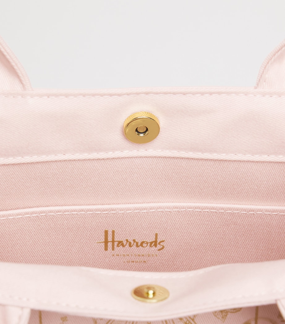 Harrods Gold Building Shopper Bag Multi Print Image 3
