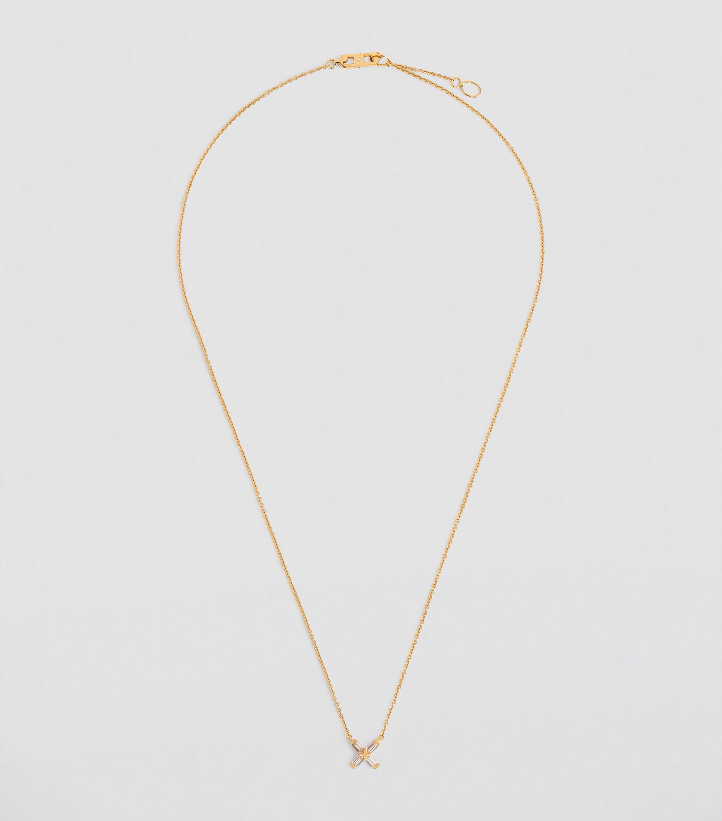 Yellow Gold and Diamond Exploding X Necklace YELLOW GOLD Image 2