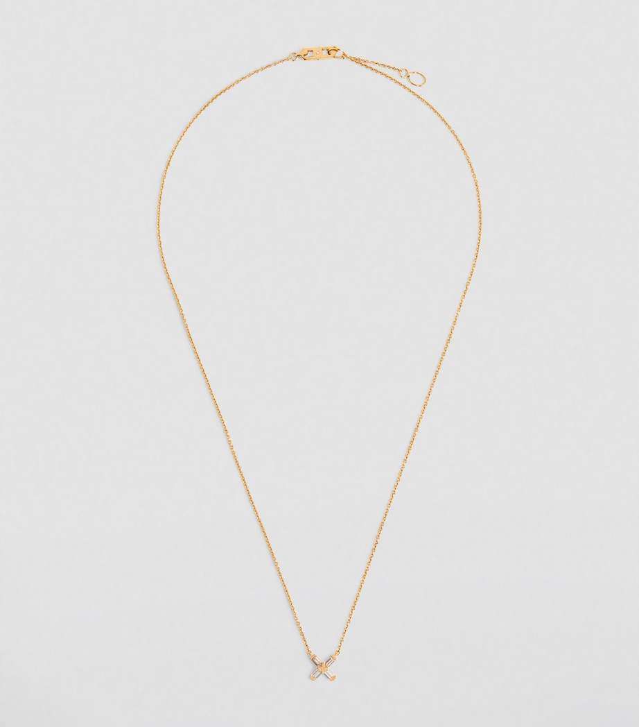 Yellow Gold and Diamond Exploding X Necklace YELLOW GOLD Image 2