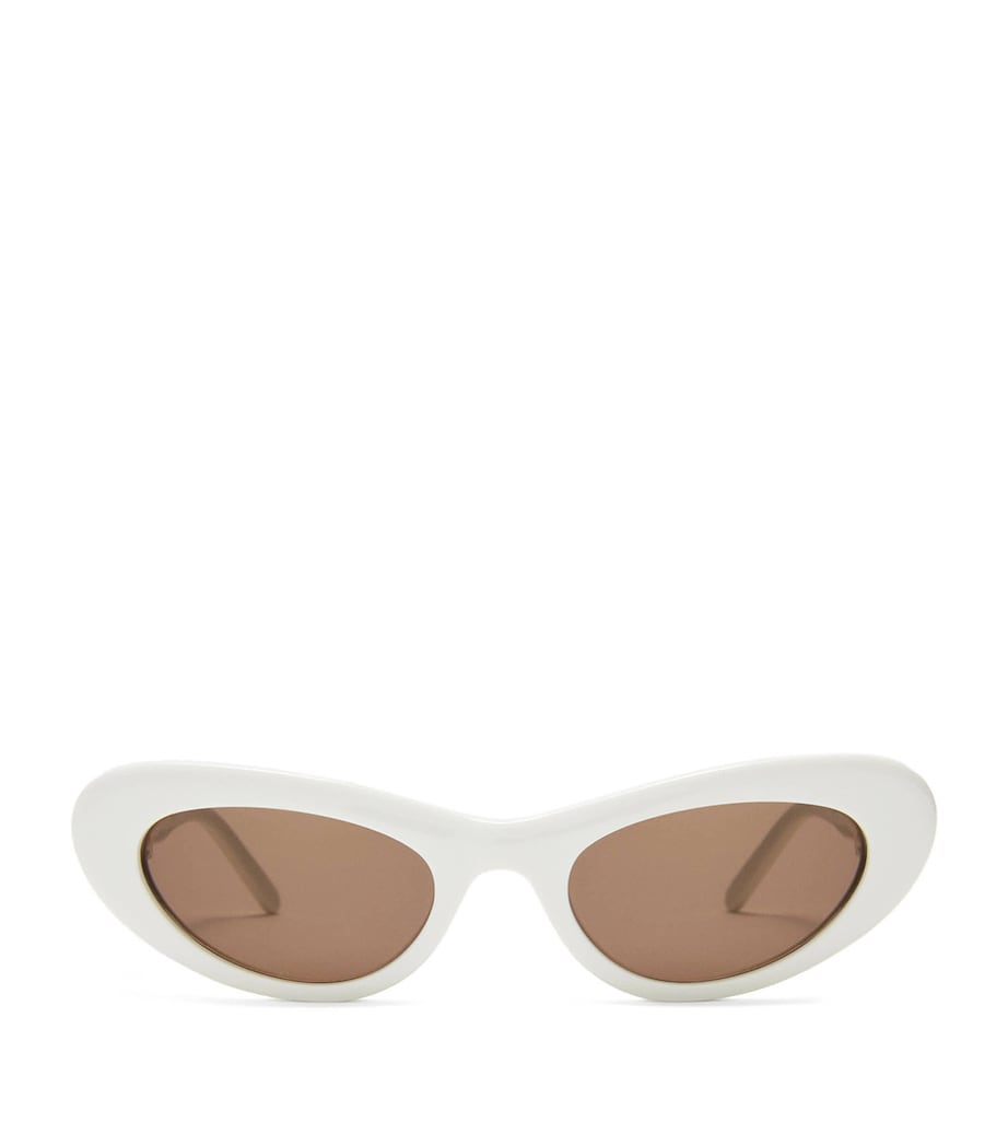 Acetate Cocktail Cat-Eye Sunglasses SOLID WHITE Image 1