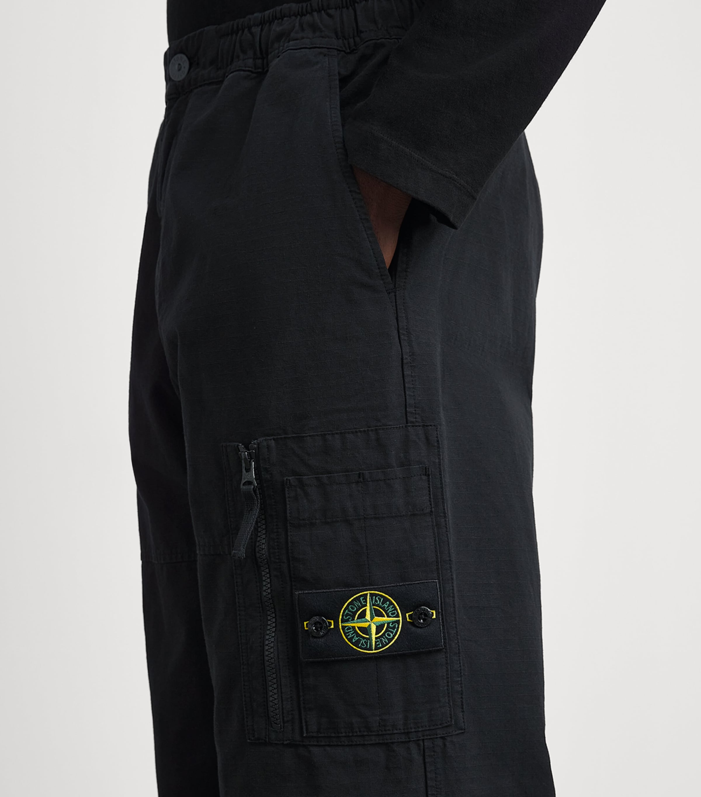 Stone Island Mens Organic Cotton Ripstop Cargo Trousers Image 3