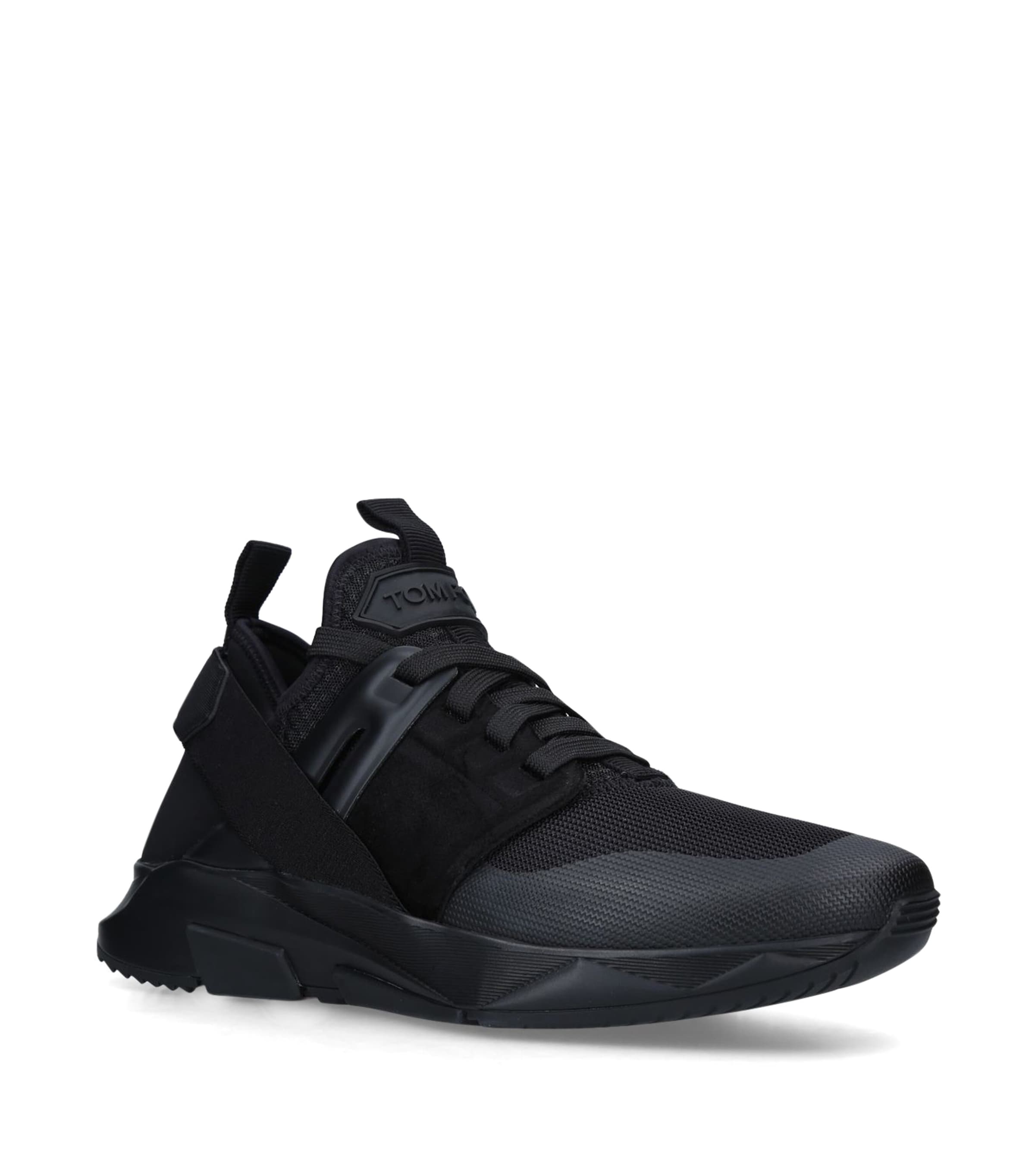 Tom Ford Leather Jago Sneakers In Black