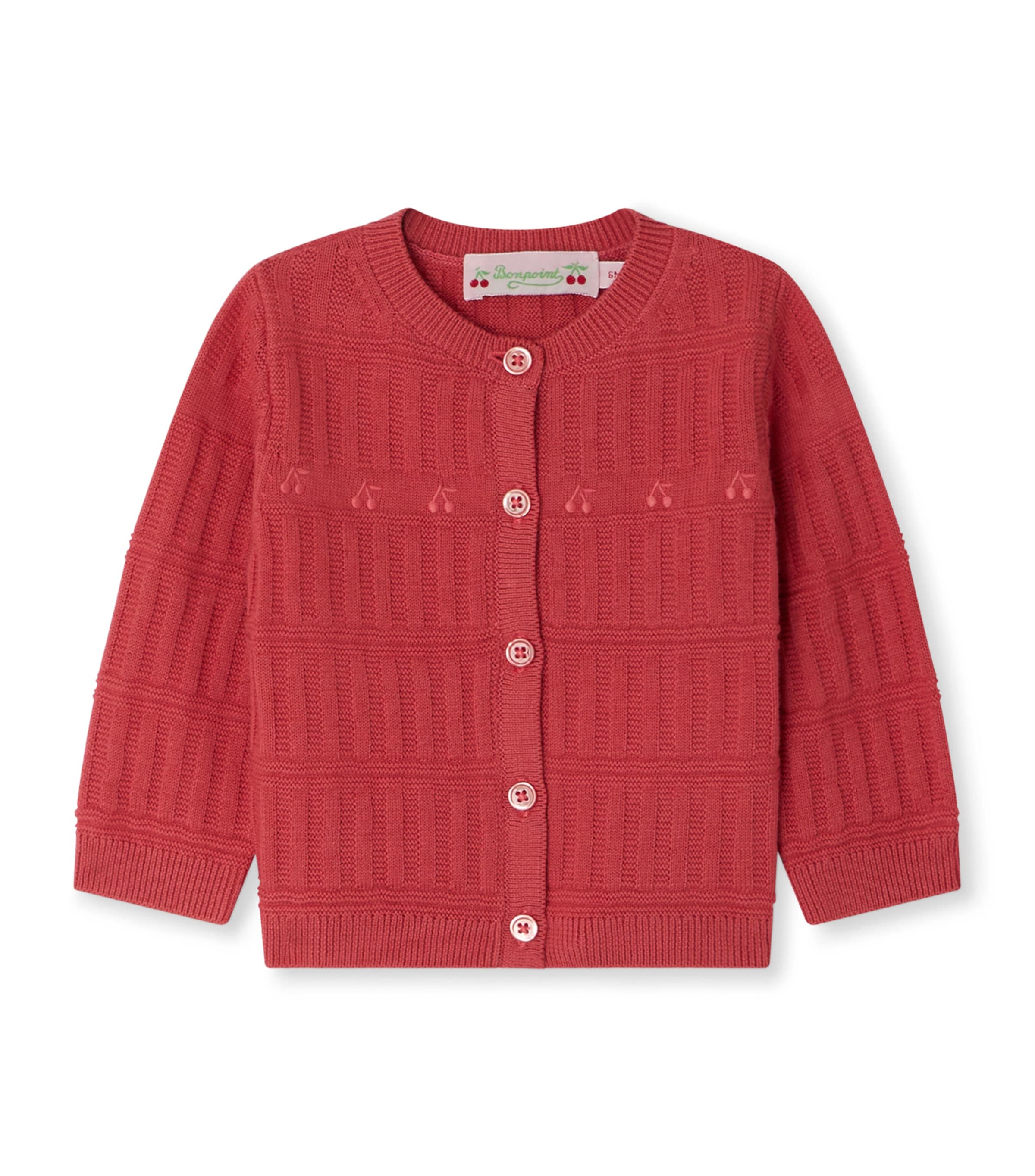 Bonpoint Cotton Cherry Cardigan (6-18 Months) Figue Image 1