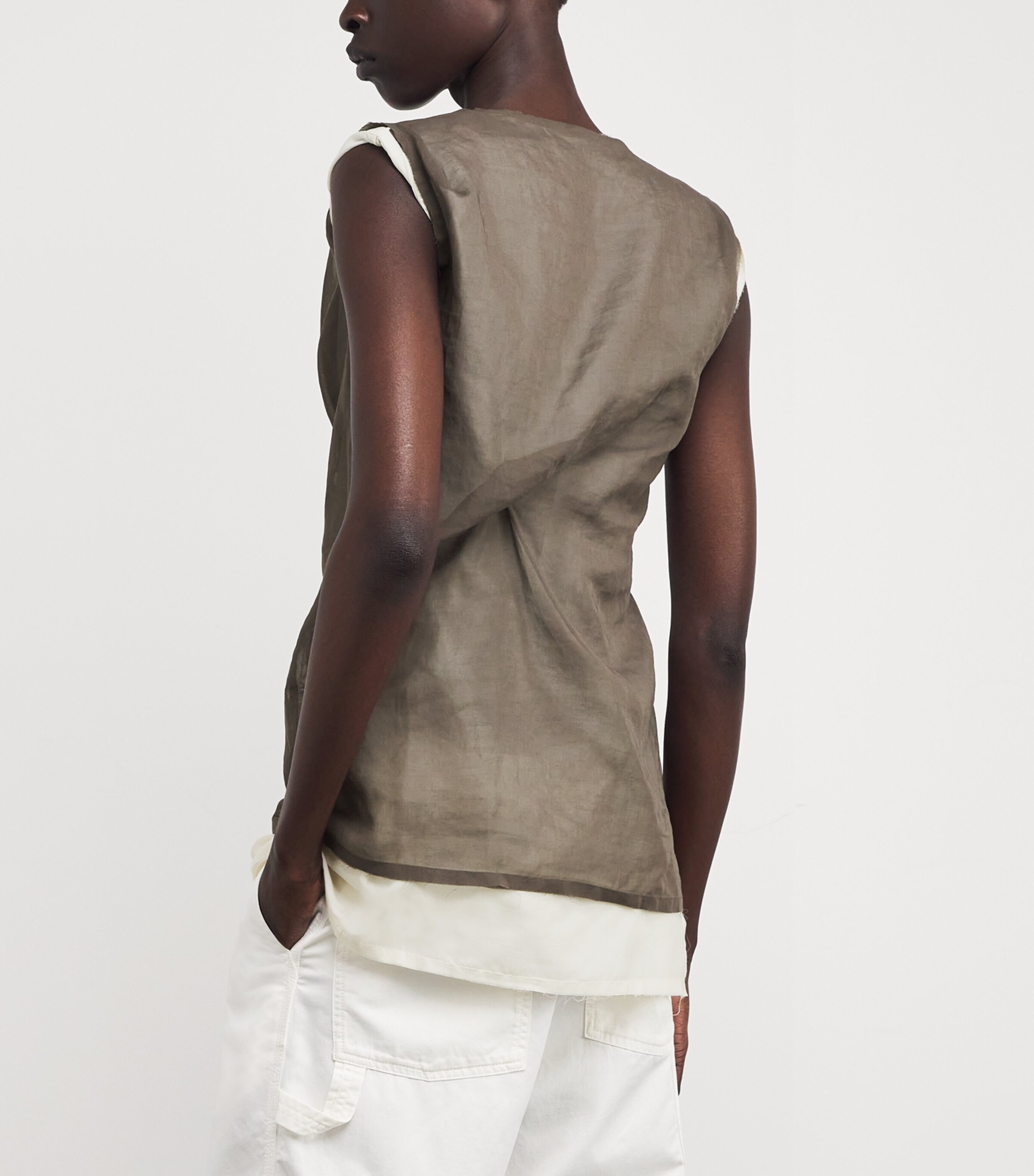 Draped-Detail Inawa Blouse BROWN Image 4