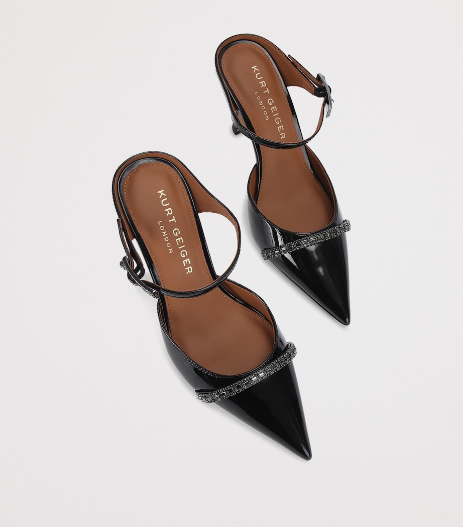 Patent Leather Embellished Strass Point Mules 90 BLACK Image 4