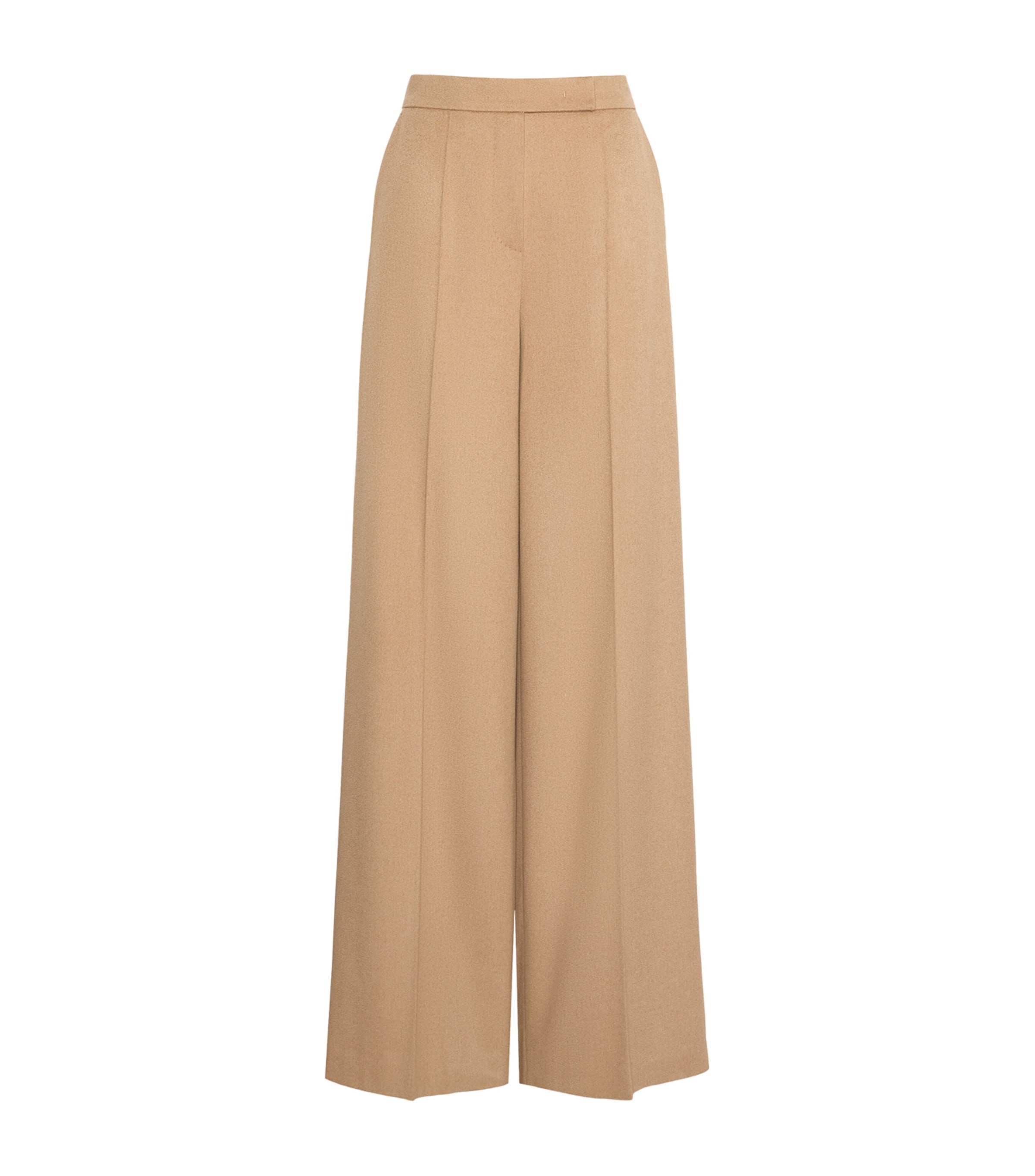 Max Mara Womens Wool Wide-Leg Trousers Camel Image 1